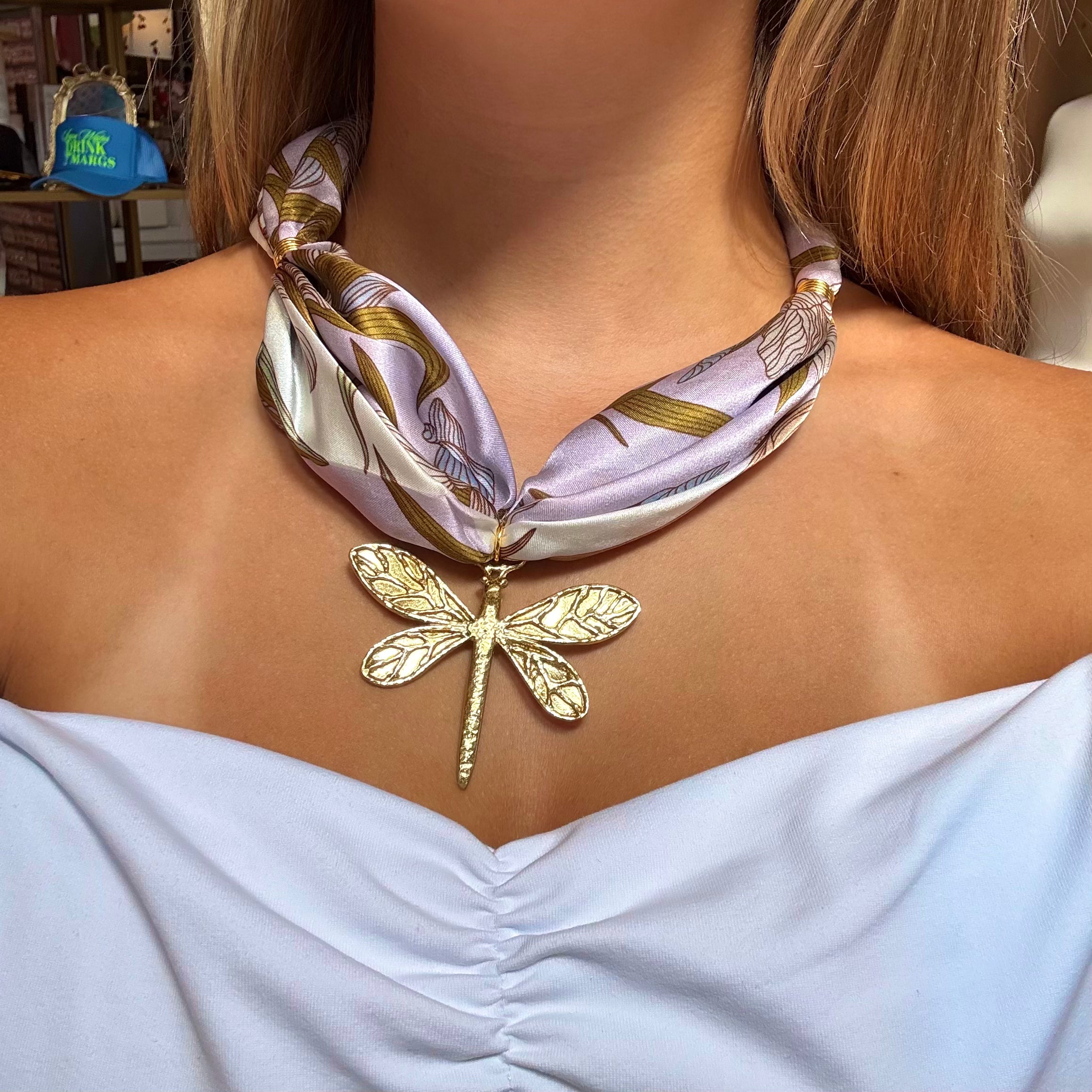 Dragonfly Oasis Scarf Necklace