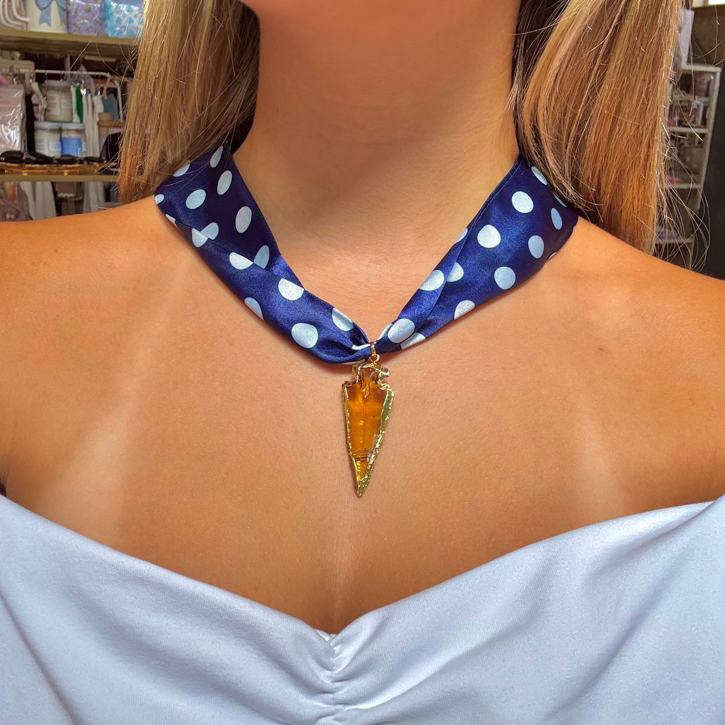 Arrow + Dot Scarf Necklace