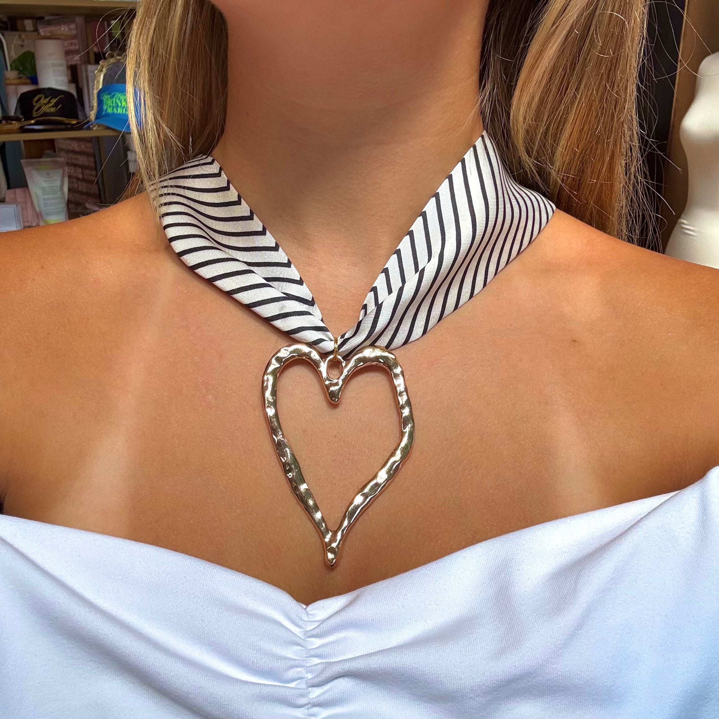 Heart Of Gold Scarf Necklace