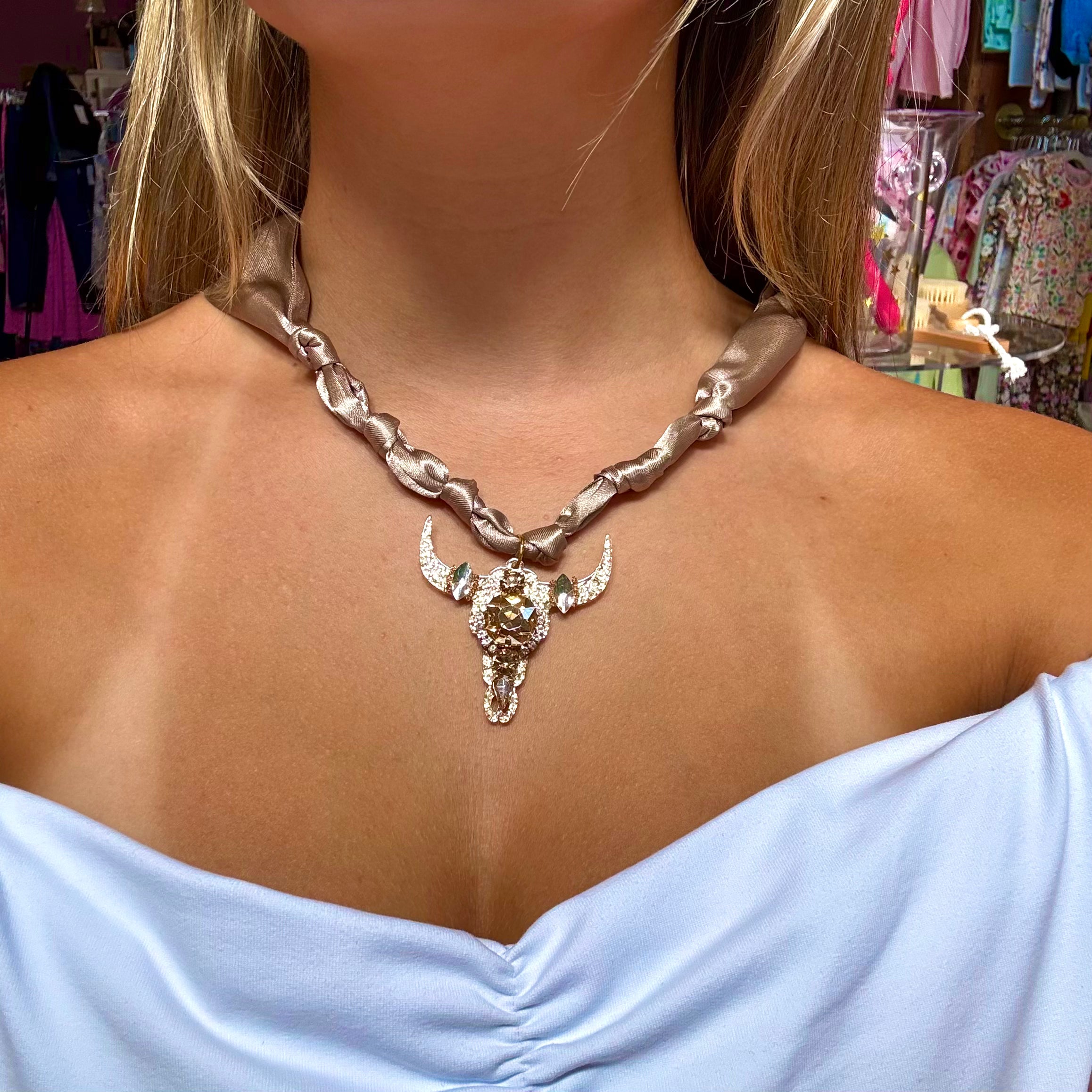 Golden Rodeo Scarf Necklace