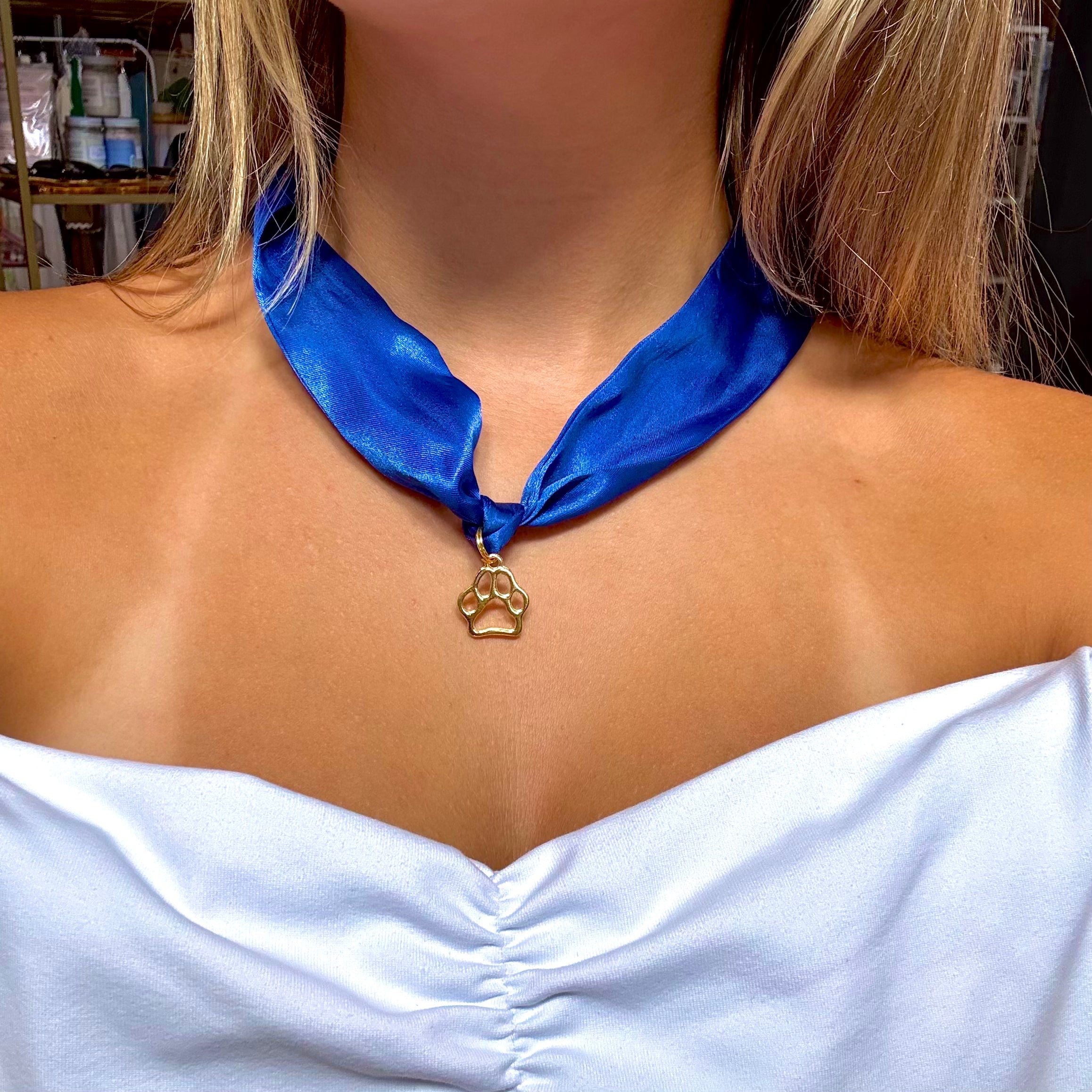 True Blue Scarf Necklace