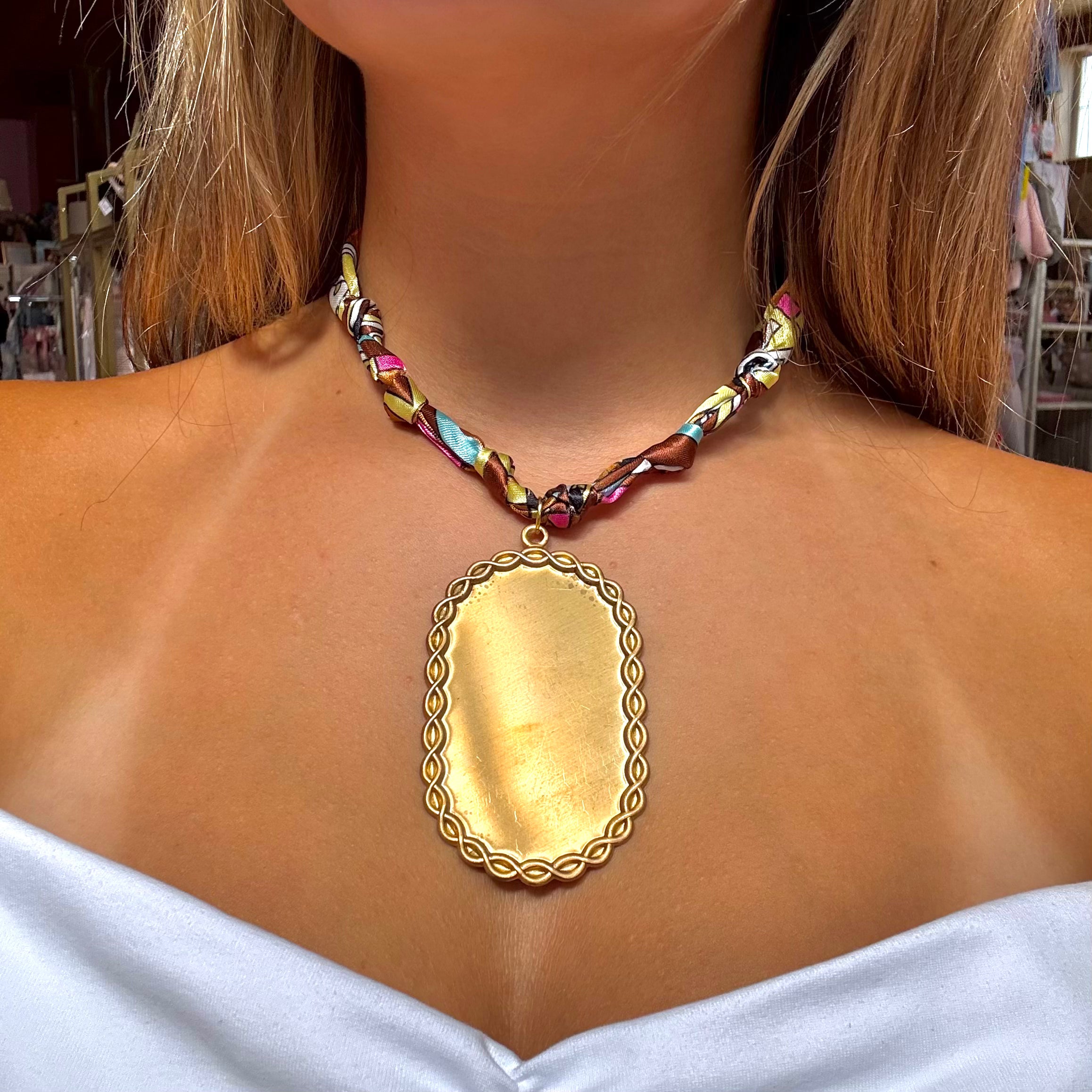 Modern Knot Scarf Necklace