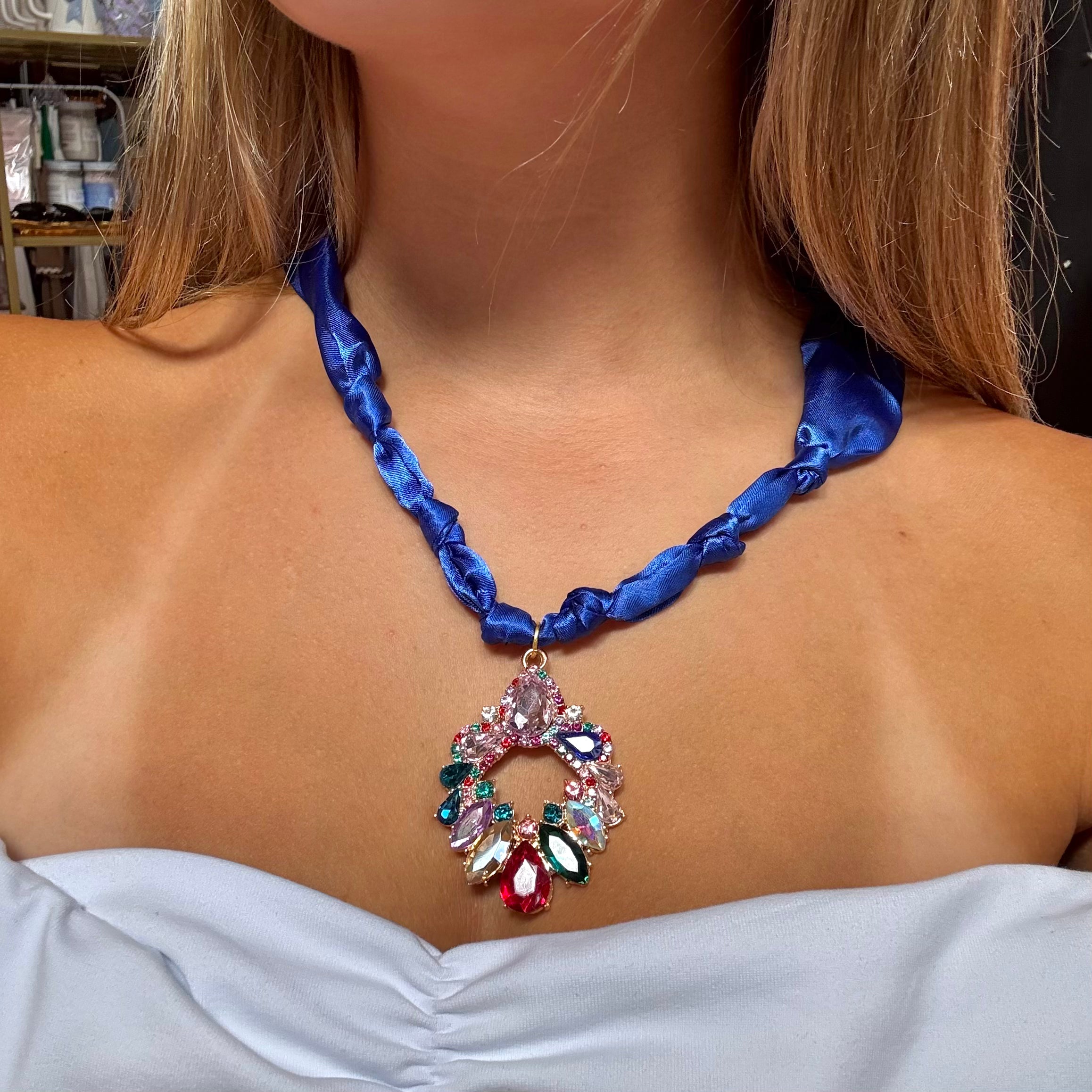 Still Bejeweled Scarf Necklace