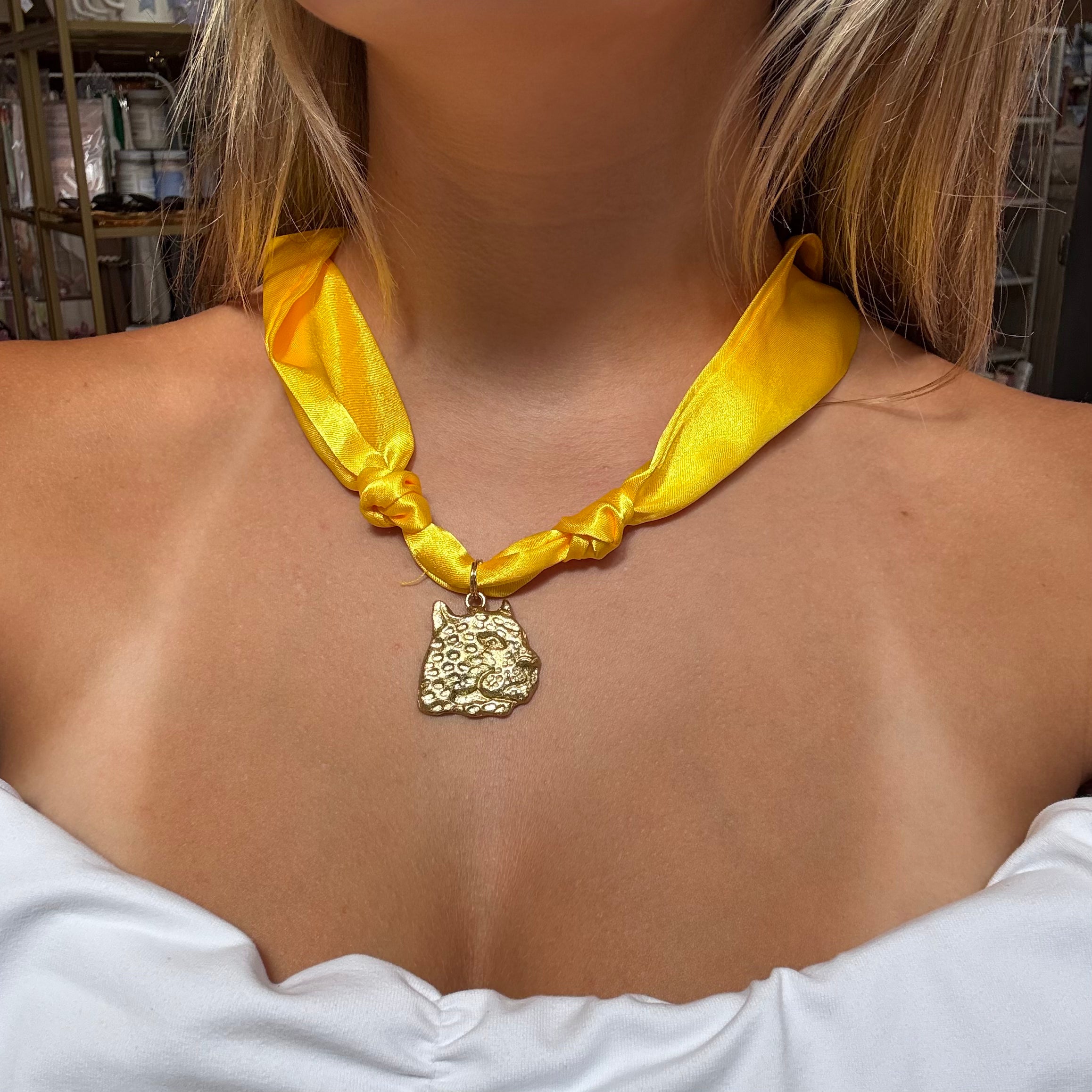 Golden Game Day Scarf Necklace