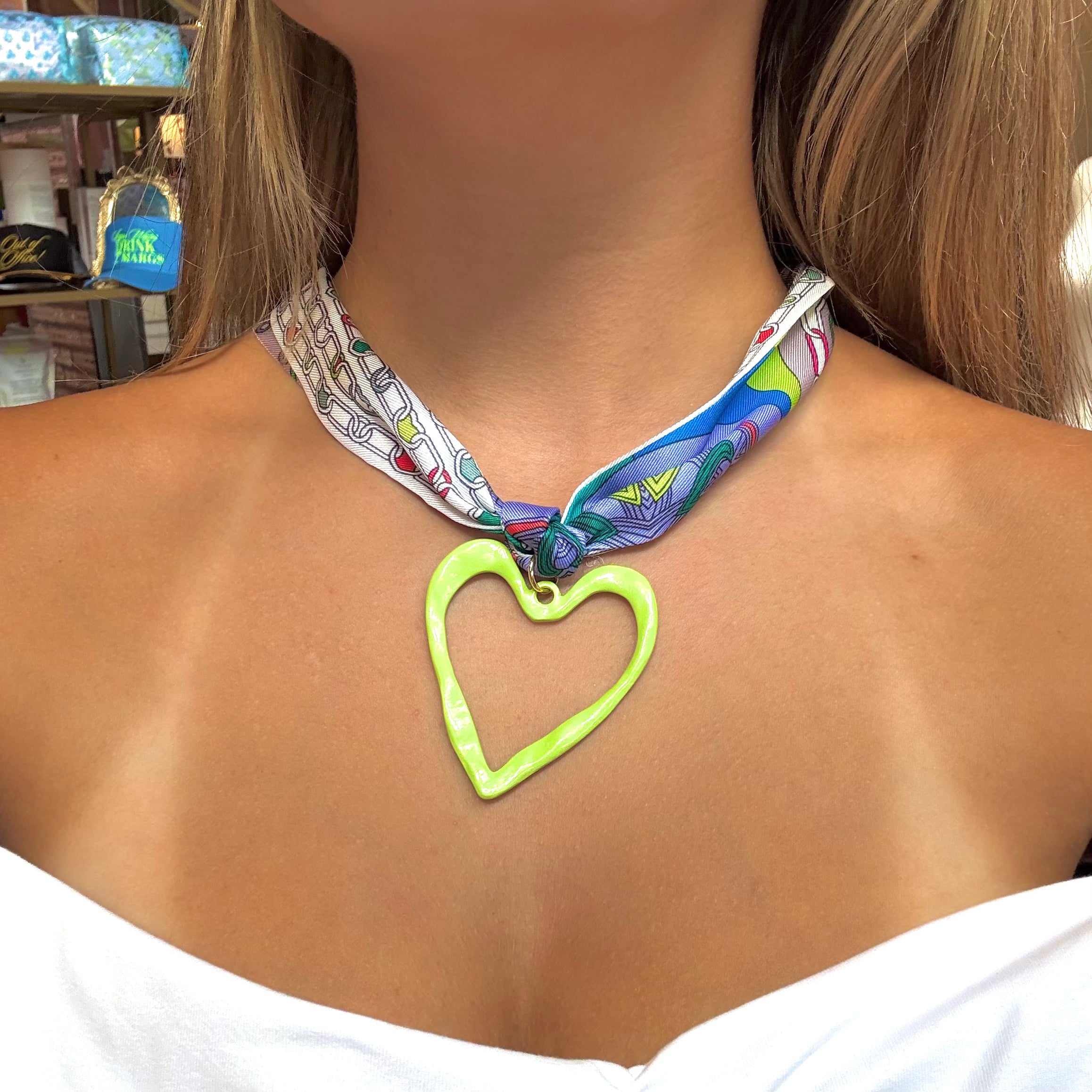 Green Light Scarf Necklace