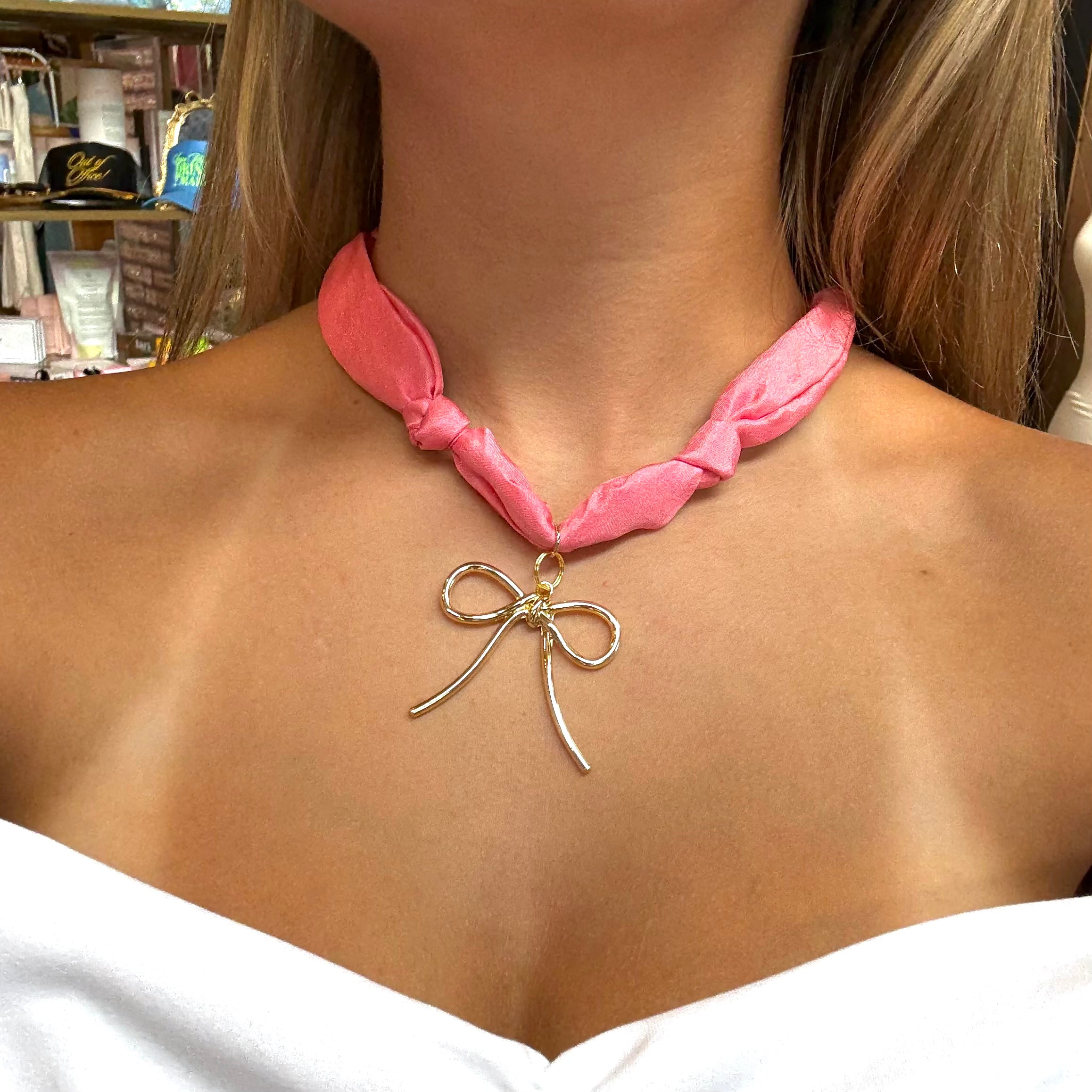 Pink Promise Scarf Necklace