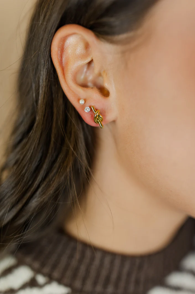 Golden Knot Studs