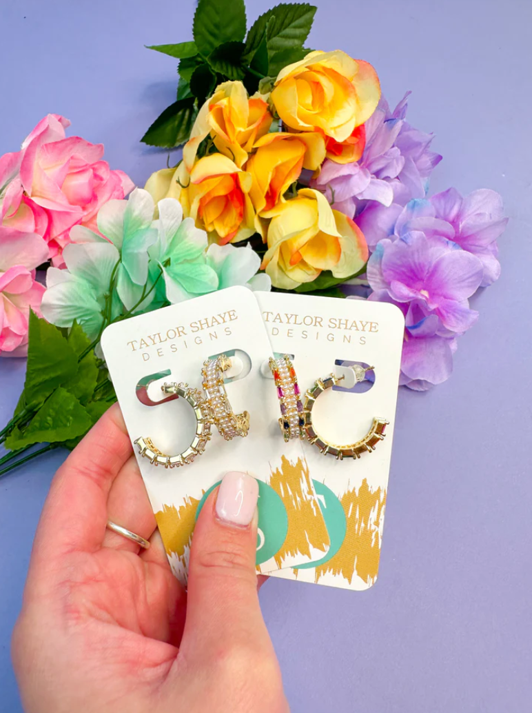 Avery Hoops In Rainbow