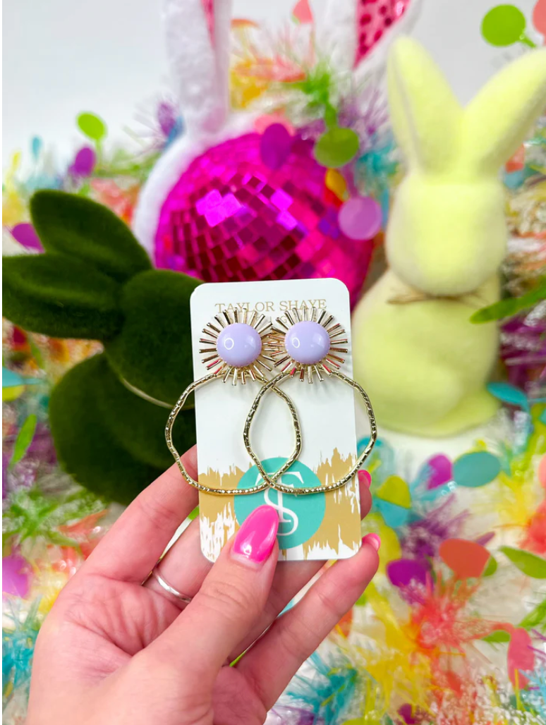 Lilac Sunburst Hoops