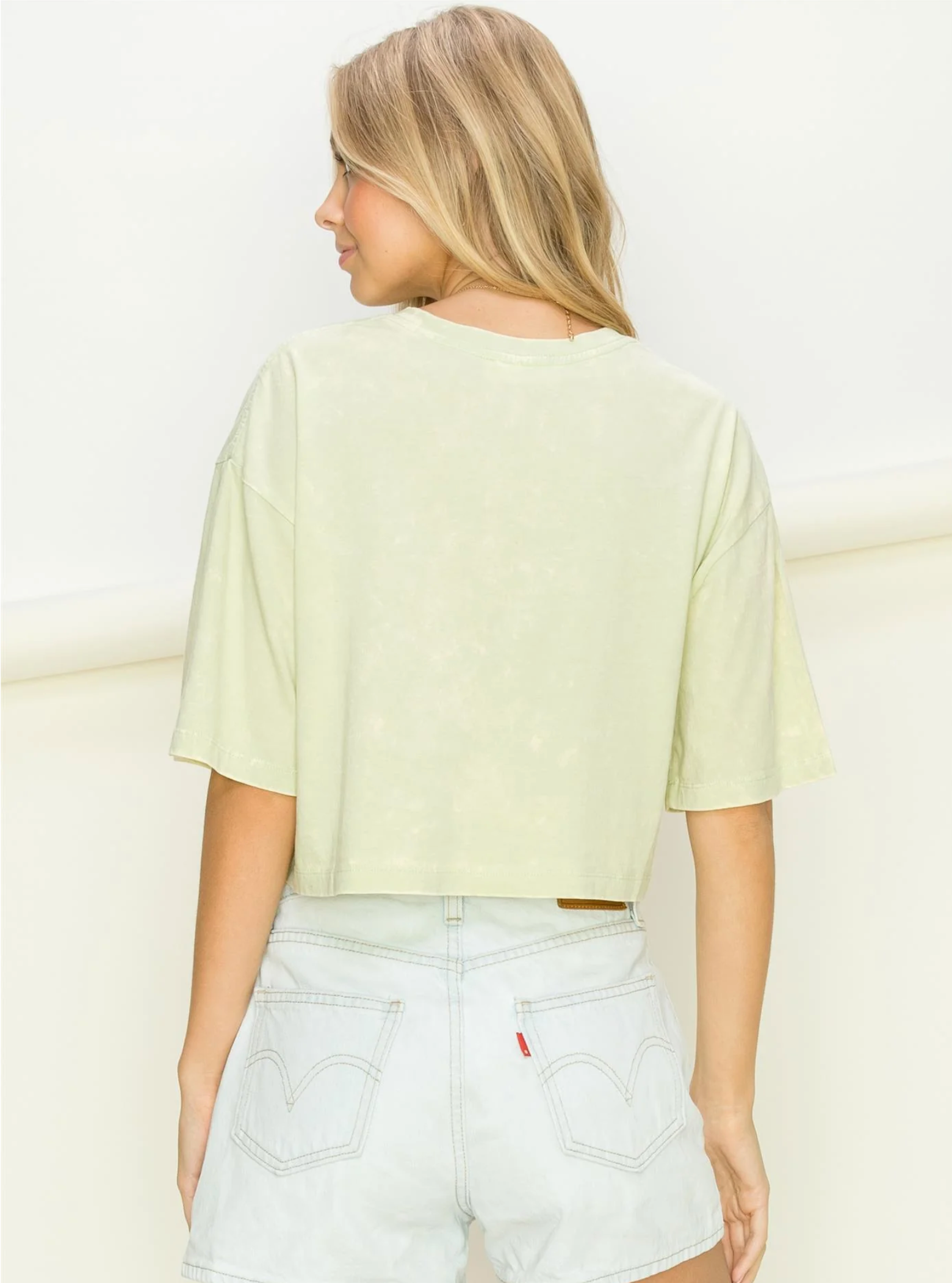 On Repeat Pocket Tee In Pastel Green