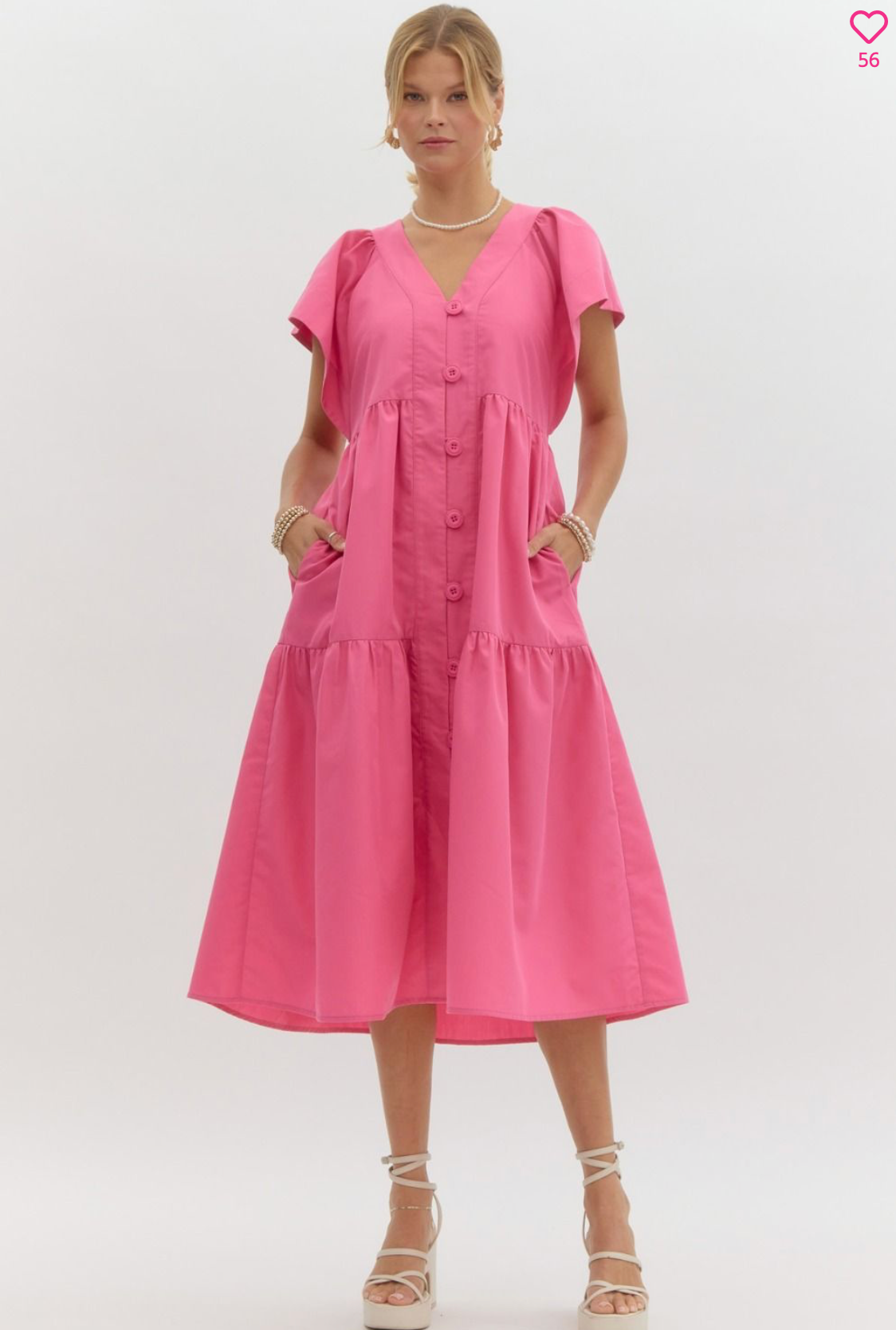 The Pink Peony Midi Dress