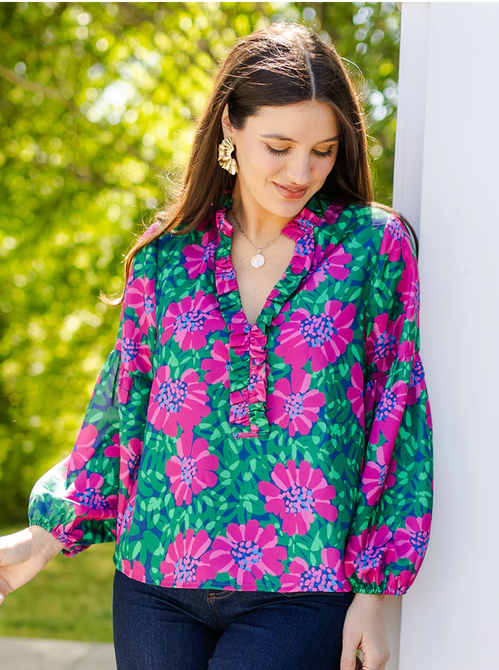 Lexi Top In Wildflower Navy