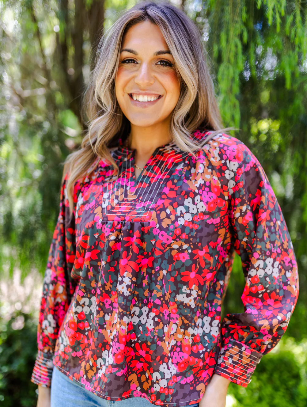 Sienna Top In Secret Garden Olive