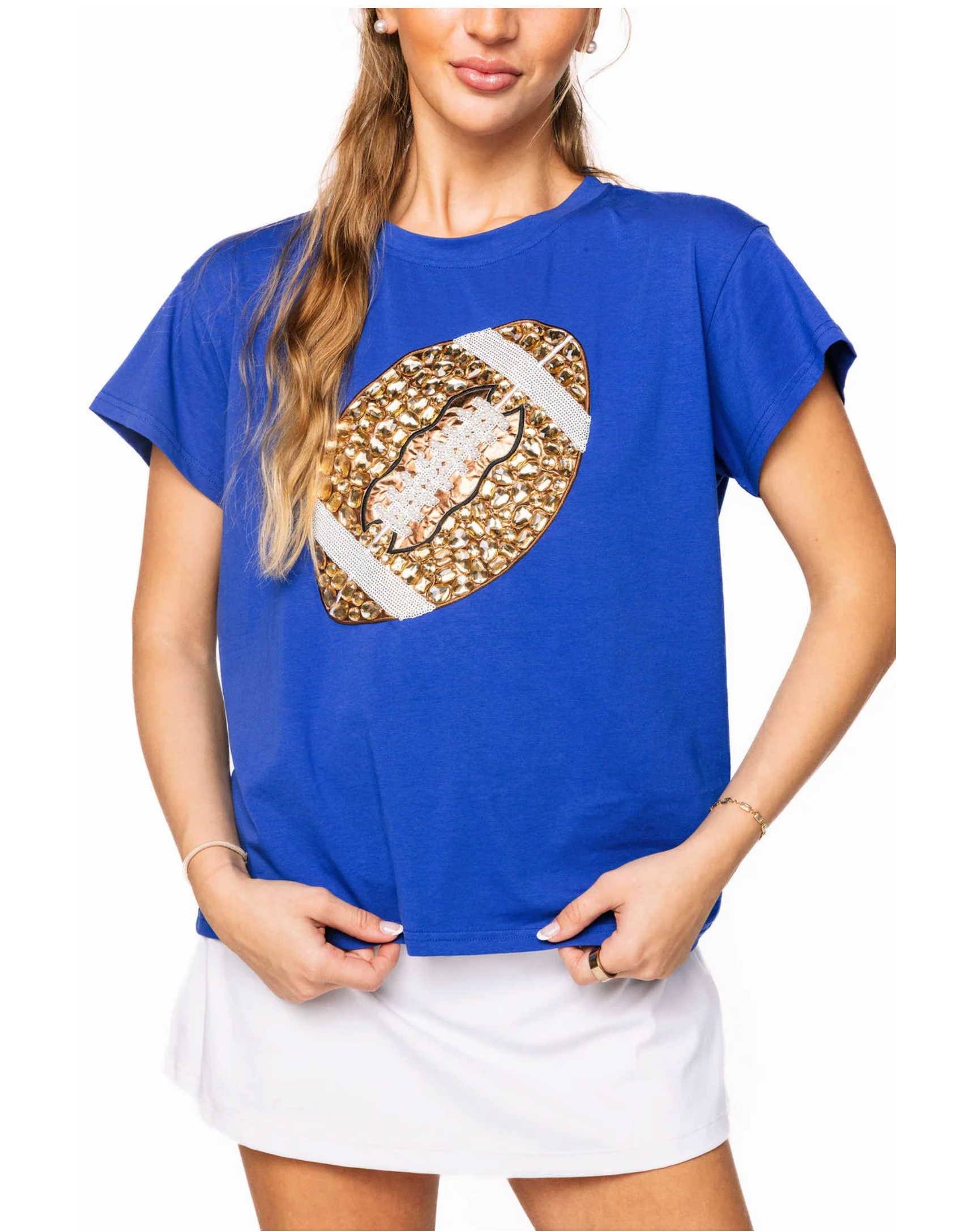 Royal Jeweled Football Tee
