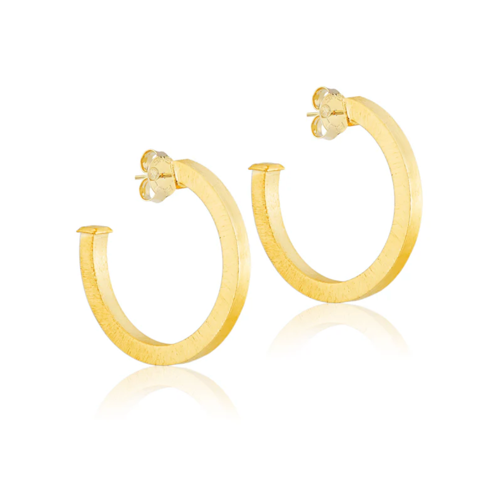 Taranto Hoops in Brushed 18K Gold Plated