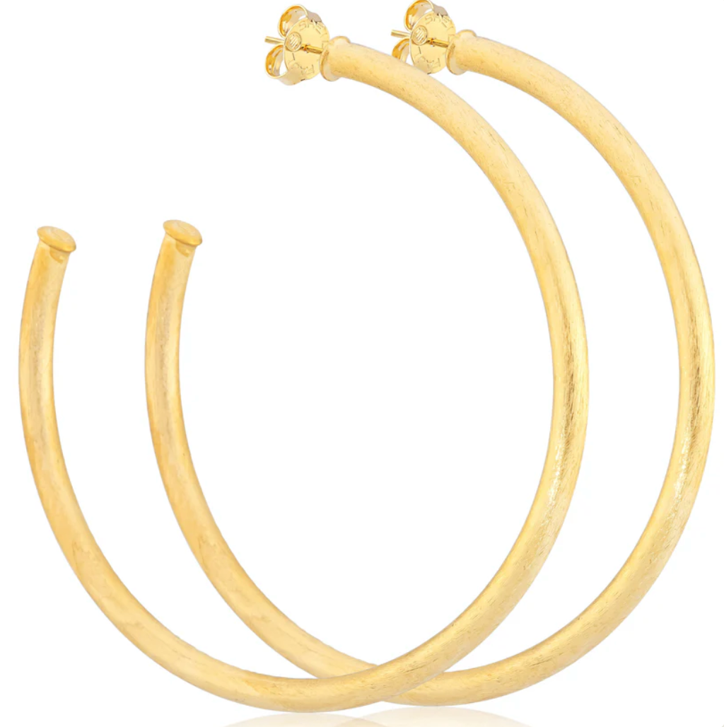 Liana Hoops in Brushed 18K Gold Plated