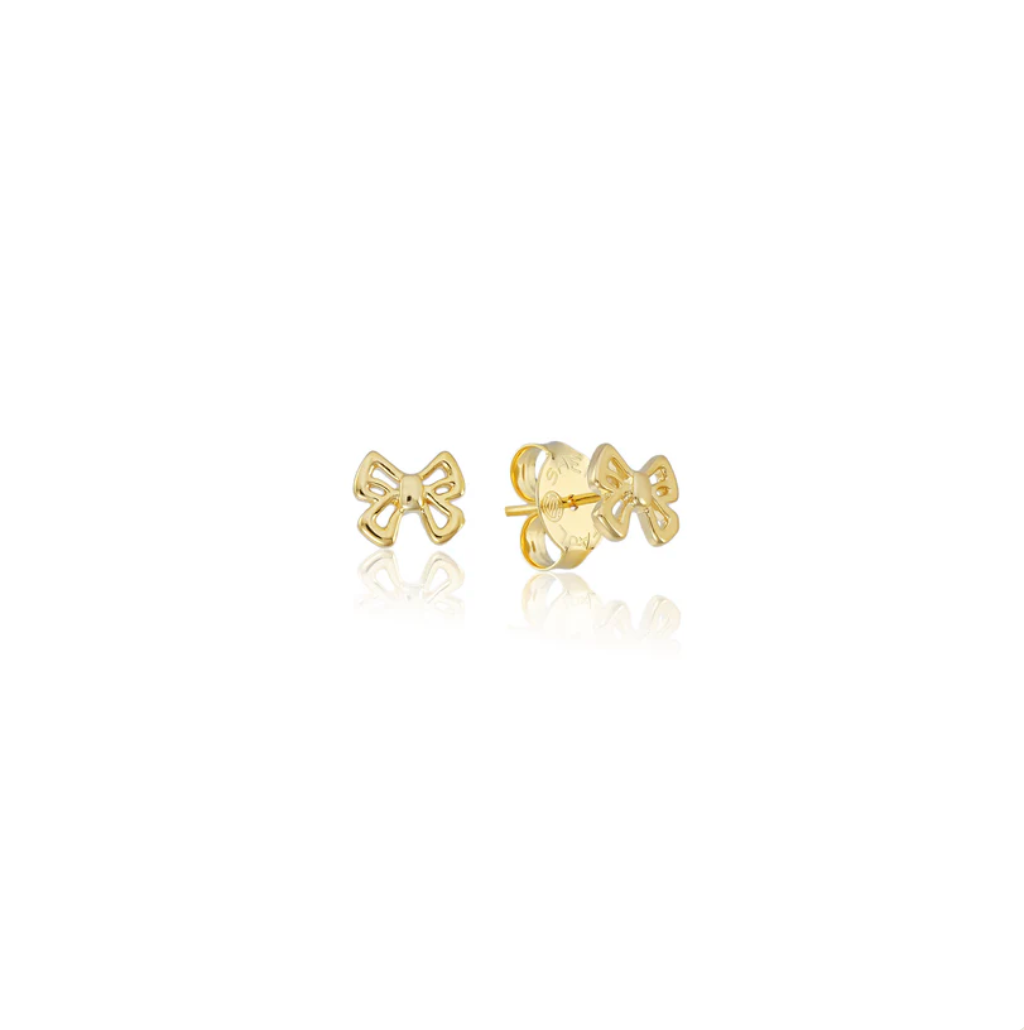 Bow Studs in Brushed 18K Gold Plated