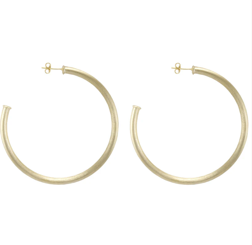 Everybody's Favorite Hoops in Brushed 18K Gold Plated