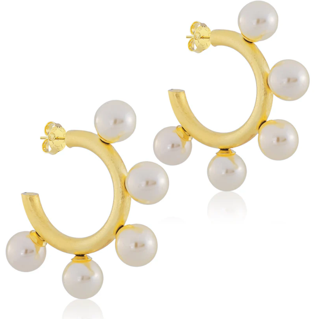 Gio Hoops in Brushed 18K Gold Plated