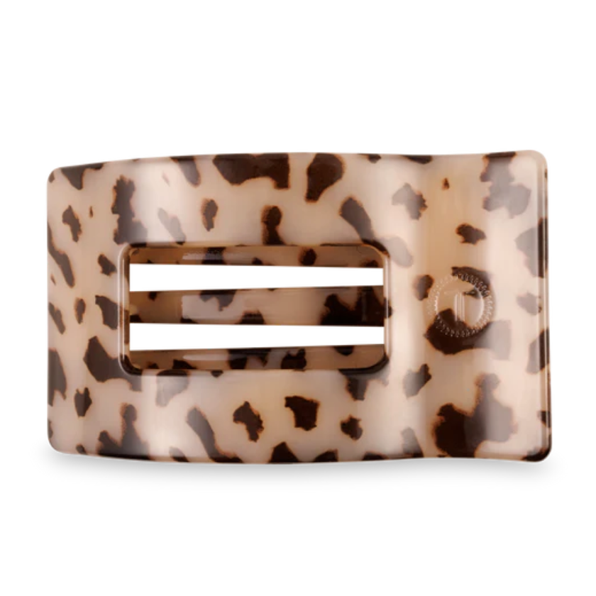 Blonde Tortoise Large Flat Rectangle Clip