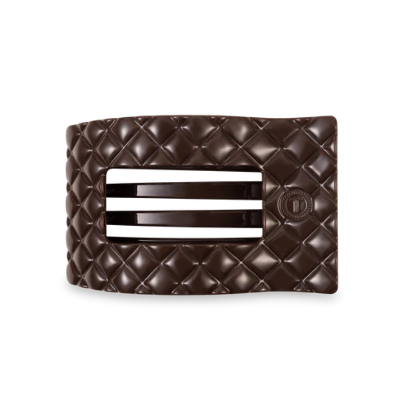 Truly Taupe Quilted Medium Flat Rectangle Clip