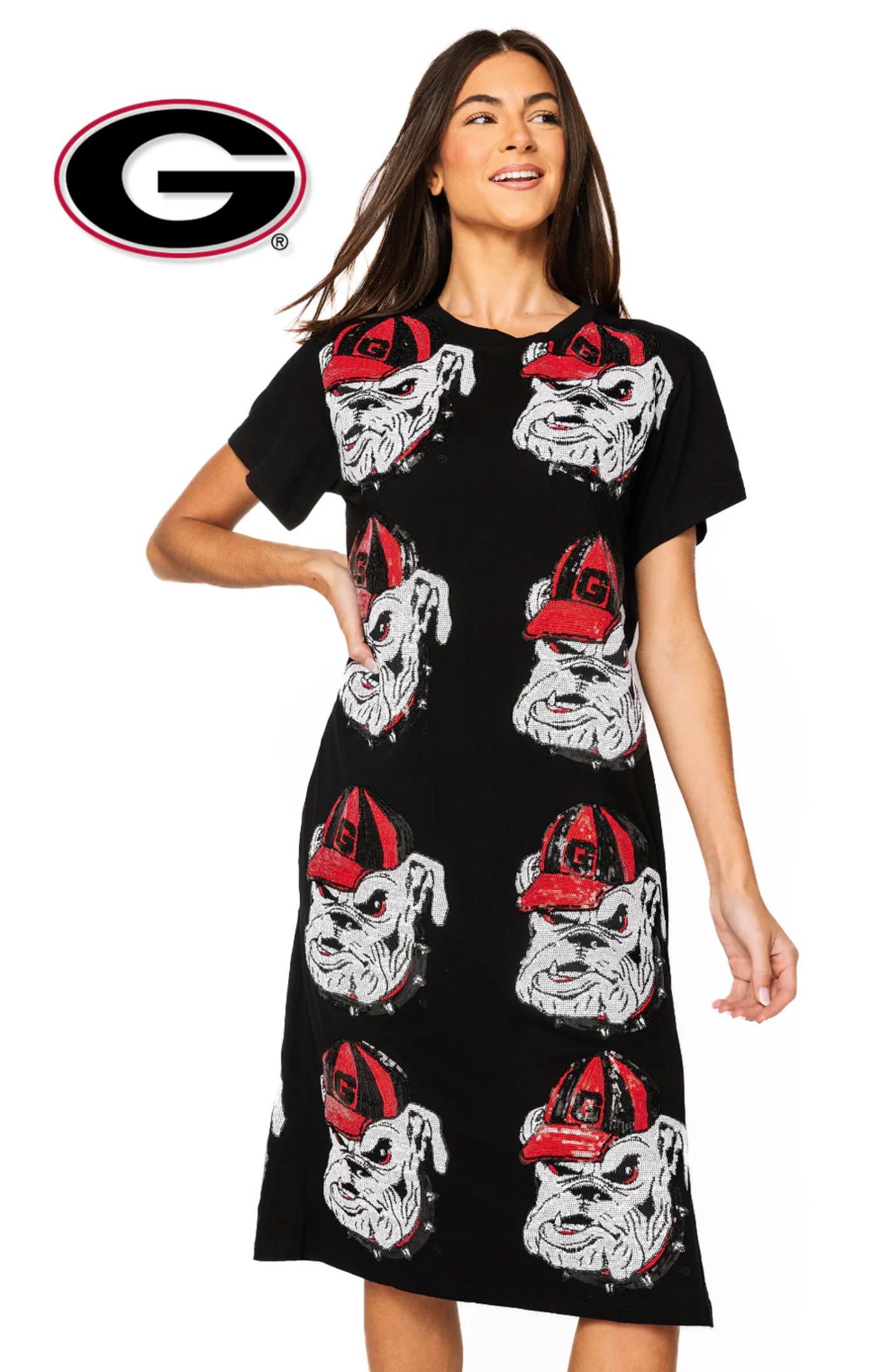 Licensed UGA Mascot Midi Tee Dress