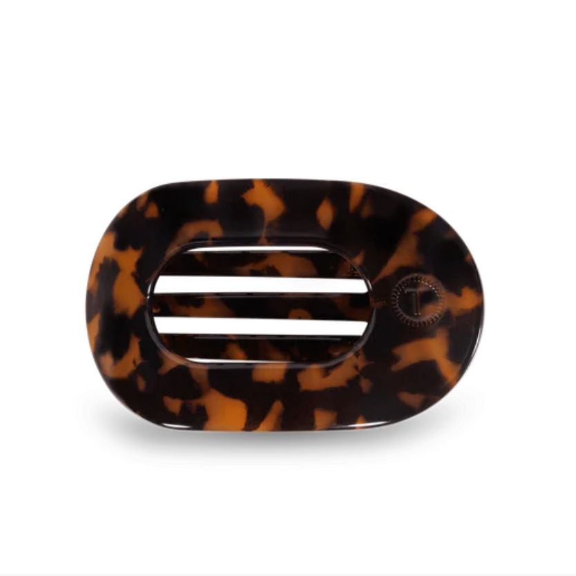Tortoise Medium Flat Round Clip
