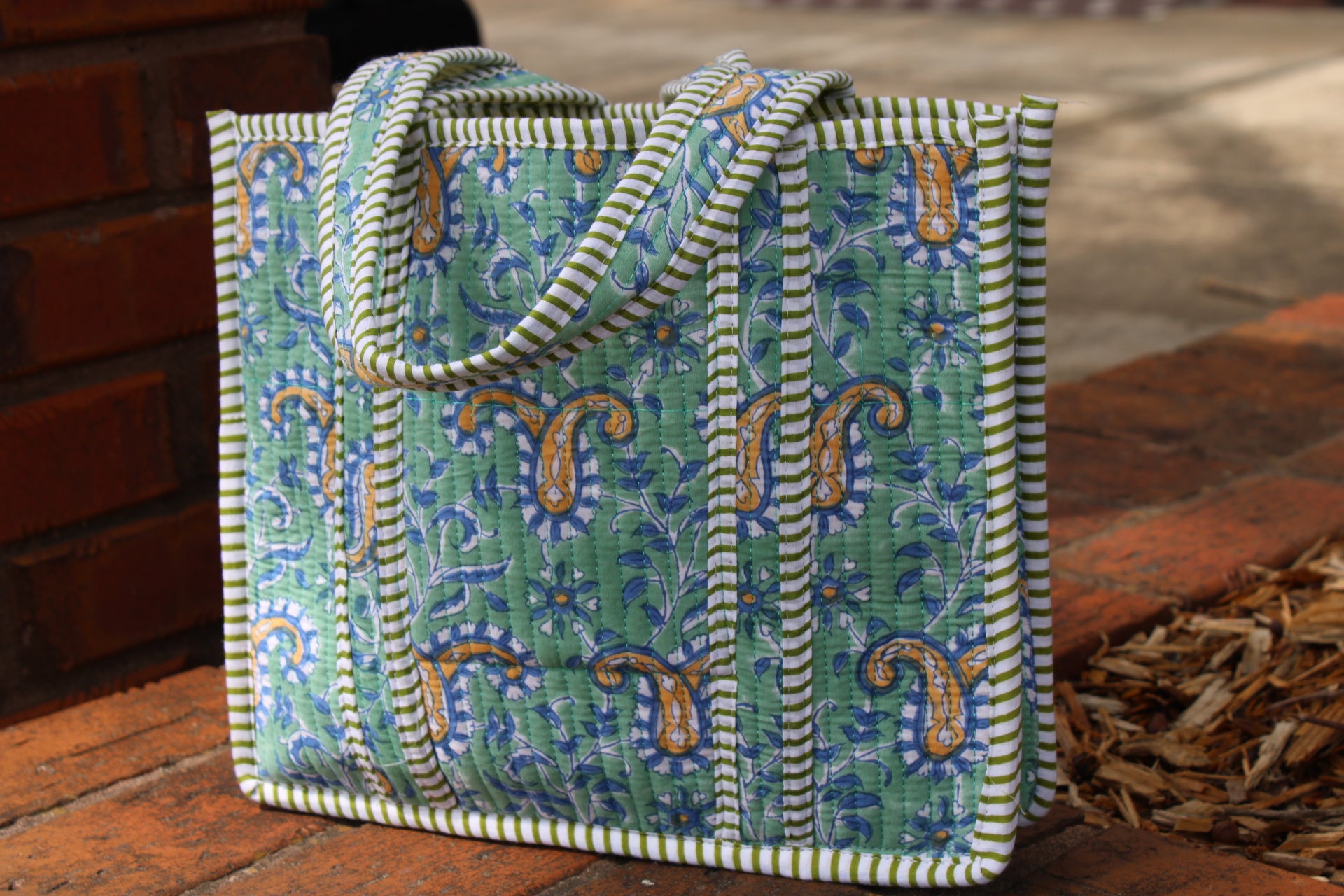 Mini Quilted Tote In Blue Haven