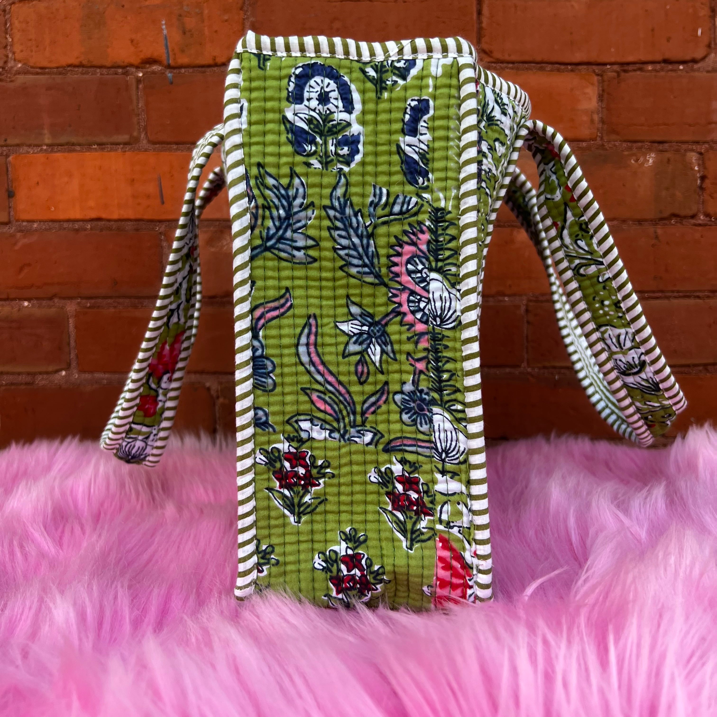Mini Quilted Tote In Deep Roots