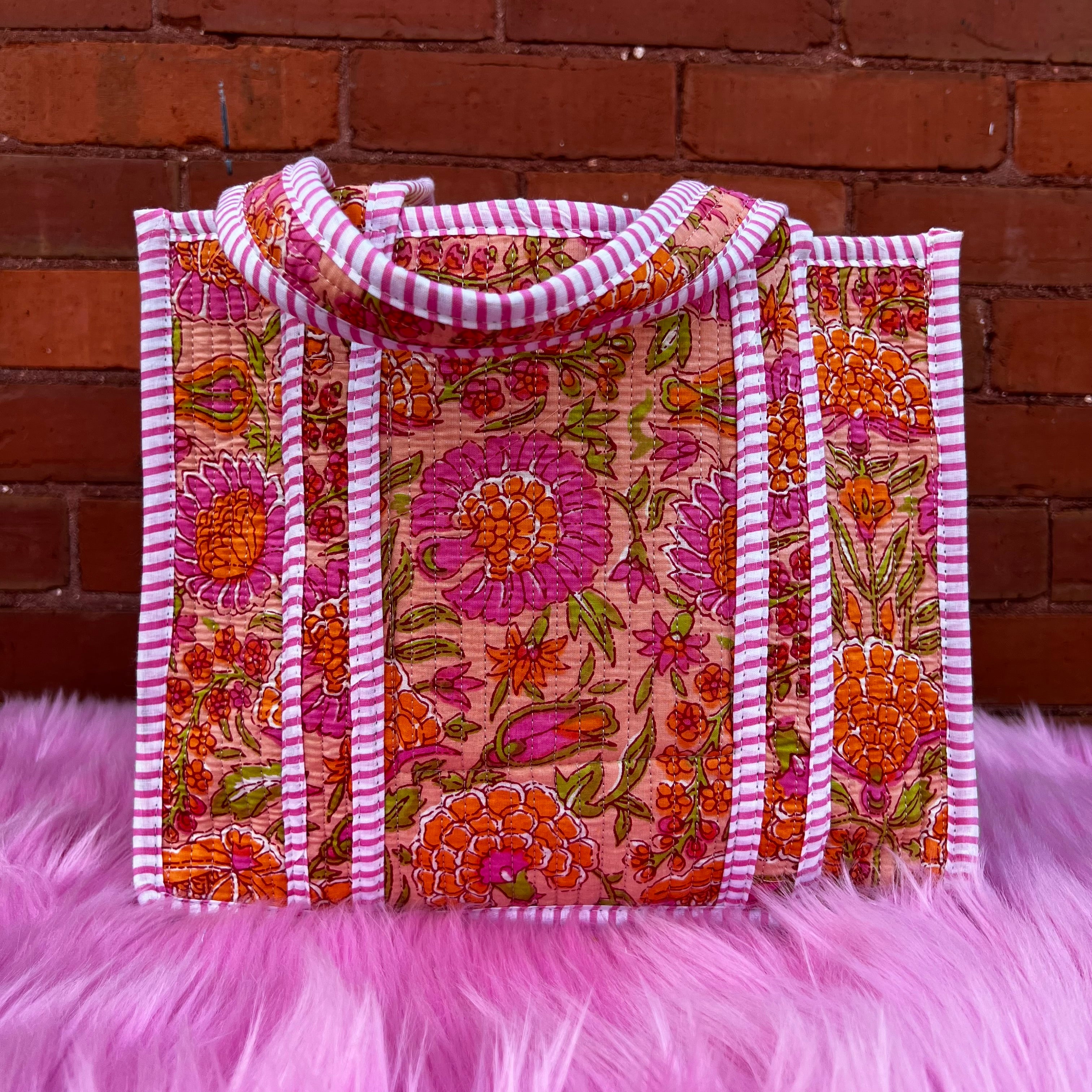 Mini Quilted Tote In Peachy Keen