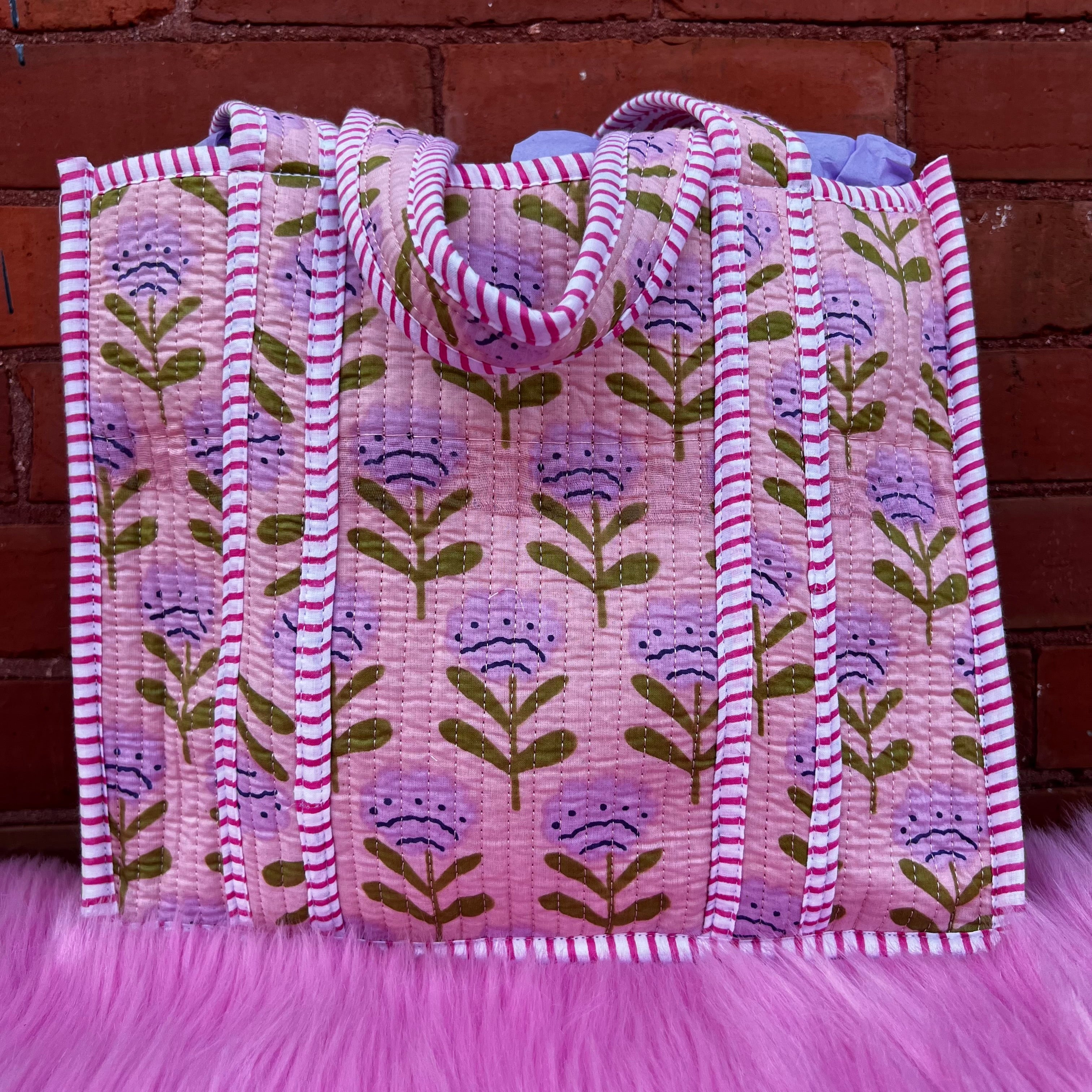 Mini Quilted Tote In Petal Parade