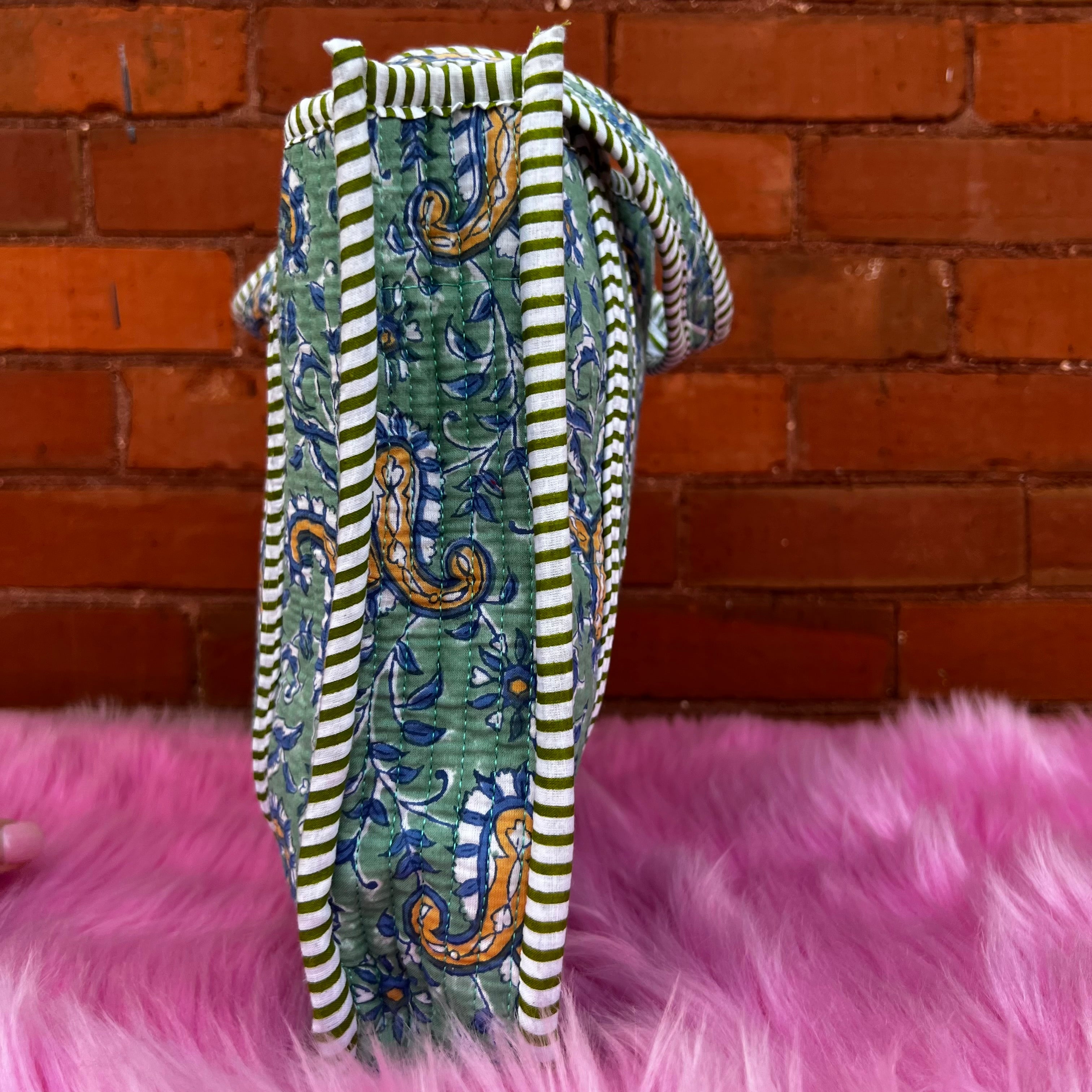 Mini Quilted Tote In Blue Haven