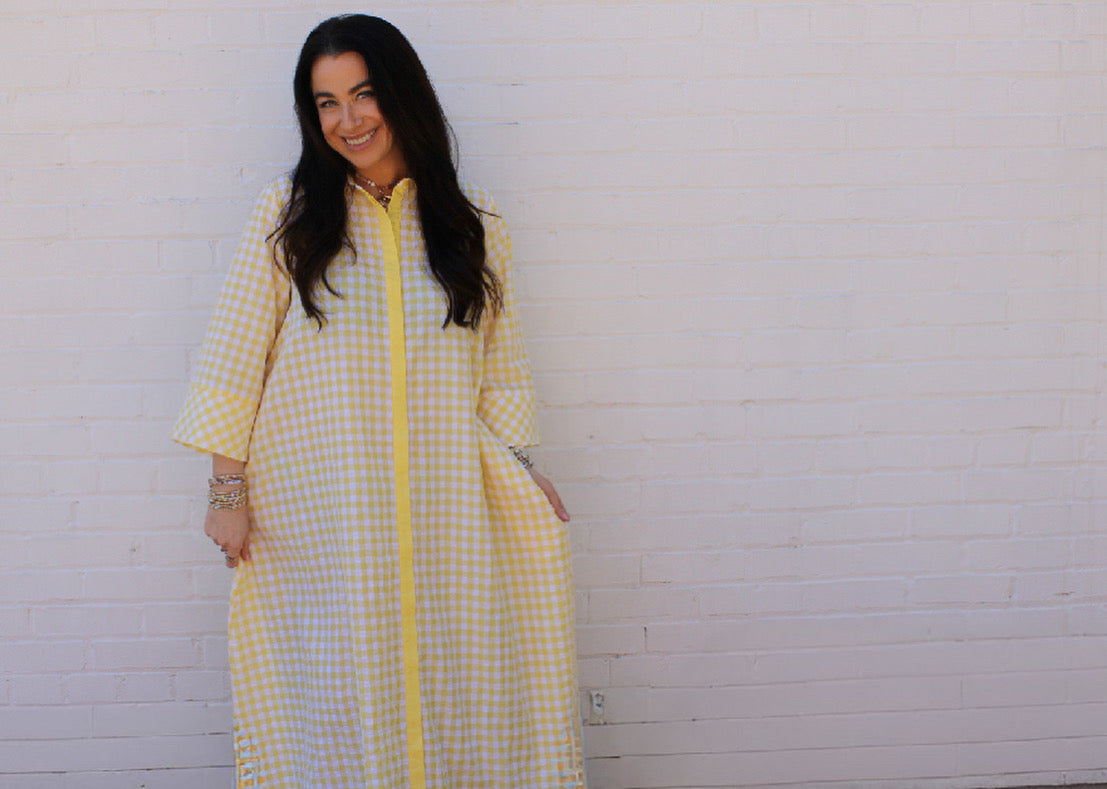 Garden Picnic Dress In Lemon