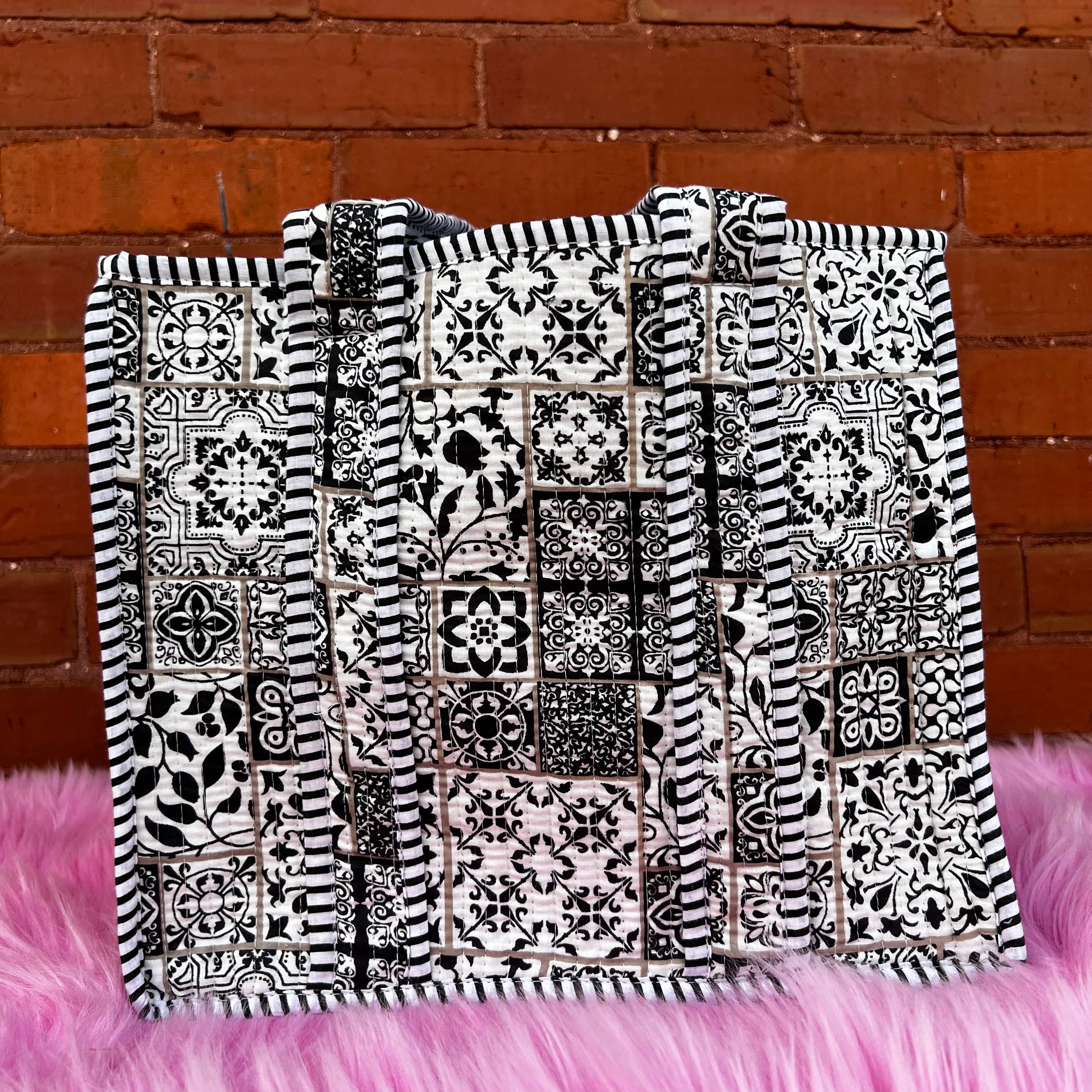 Mini Quilted Tote In Sketchbook