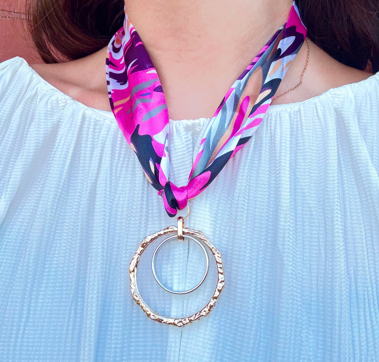 Pretty In Plum Scarf Necklace