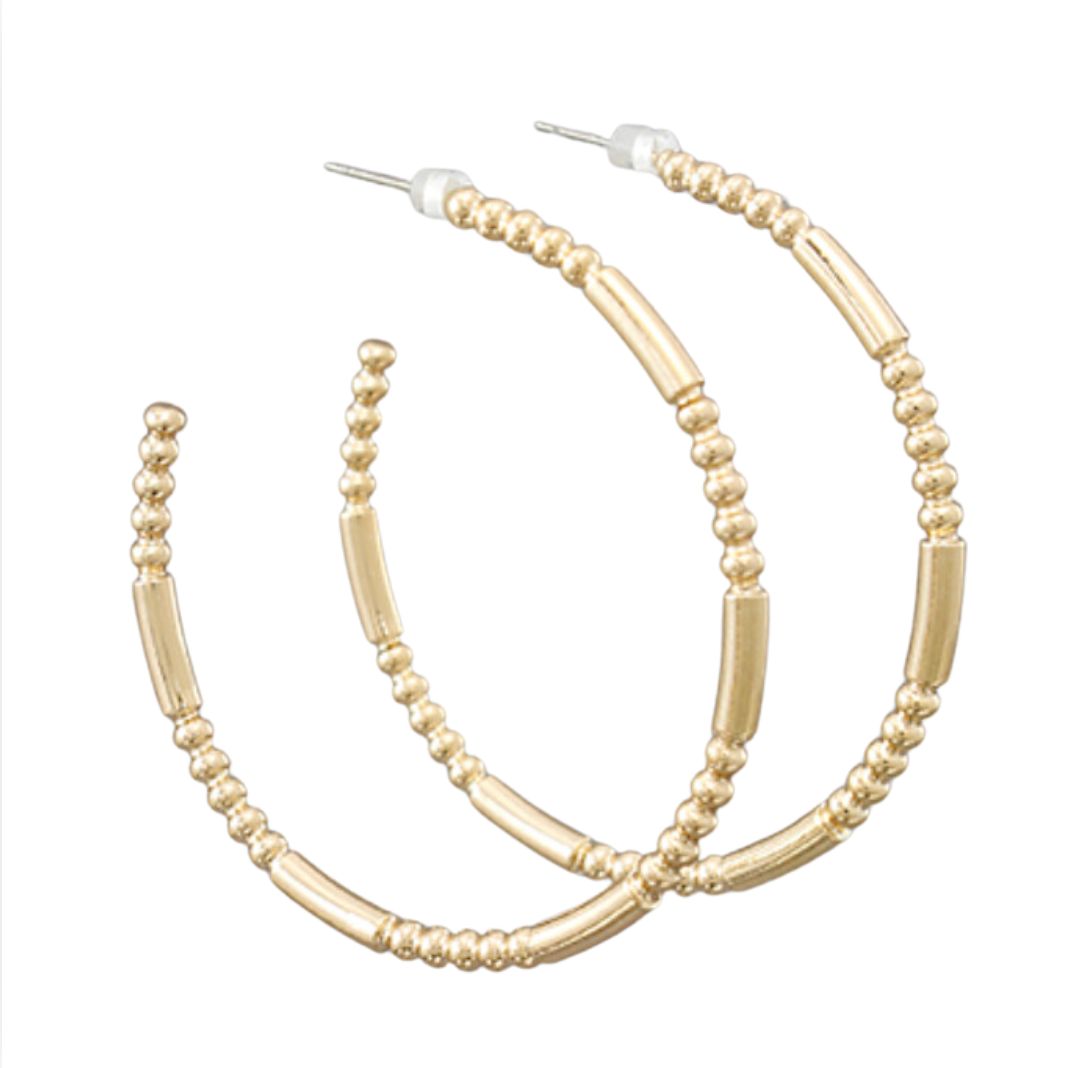 So You Textured Hoops In Gold