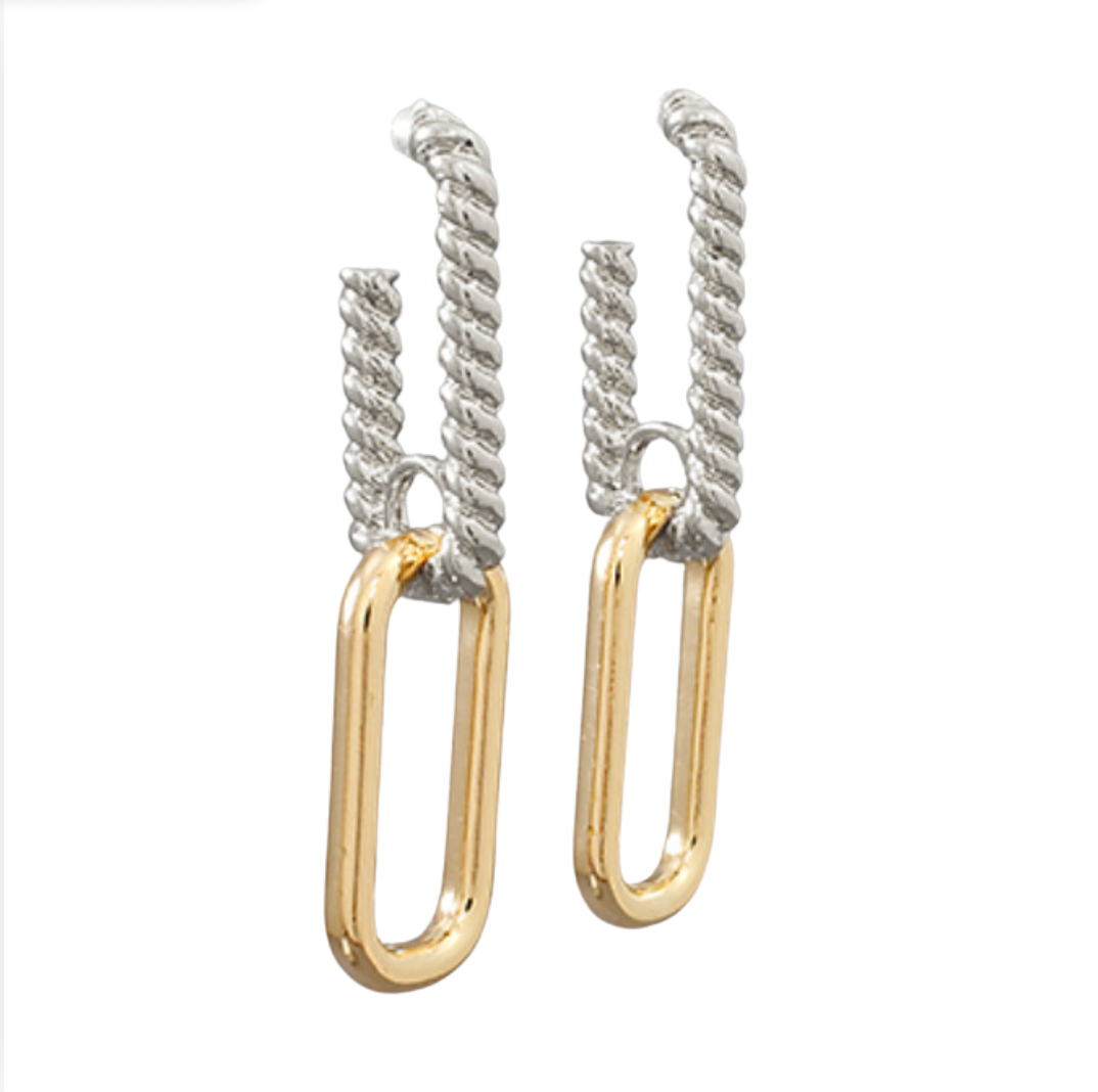 All About It Link Earrings In Mixed Metals