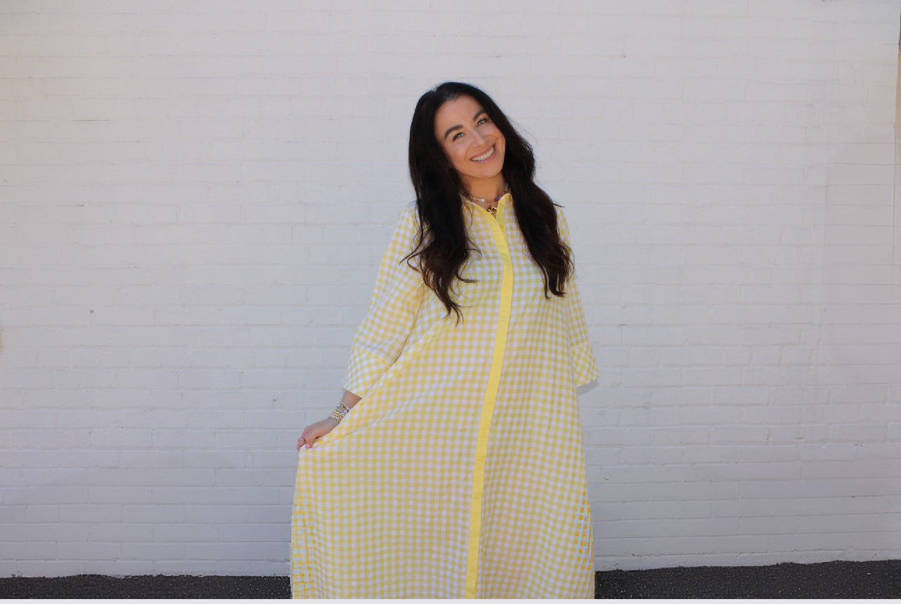 Garden Picnic Dress In Lemon