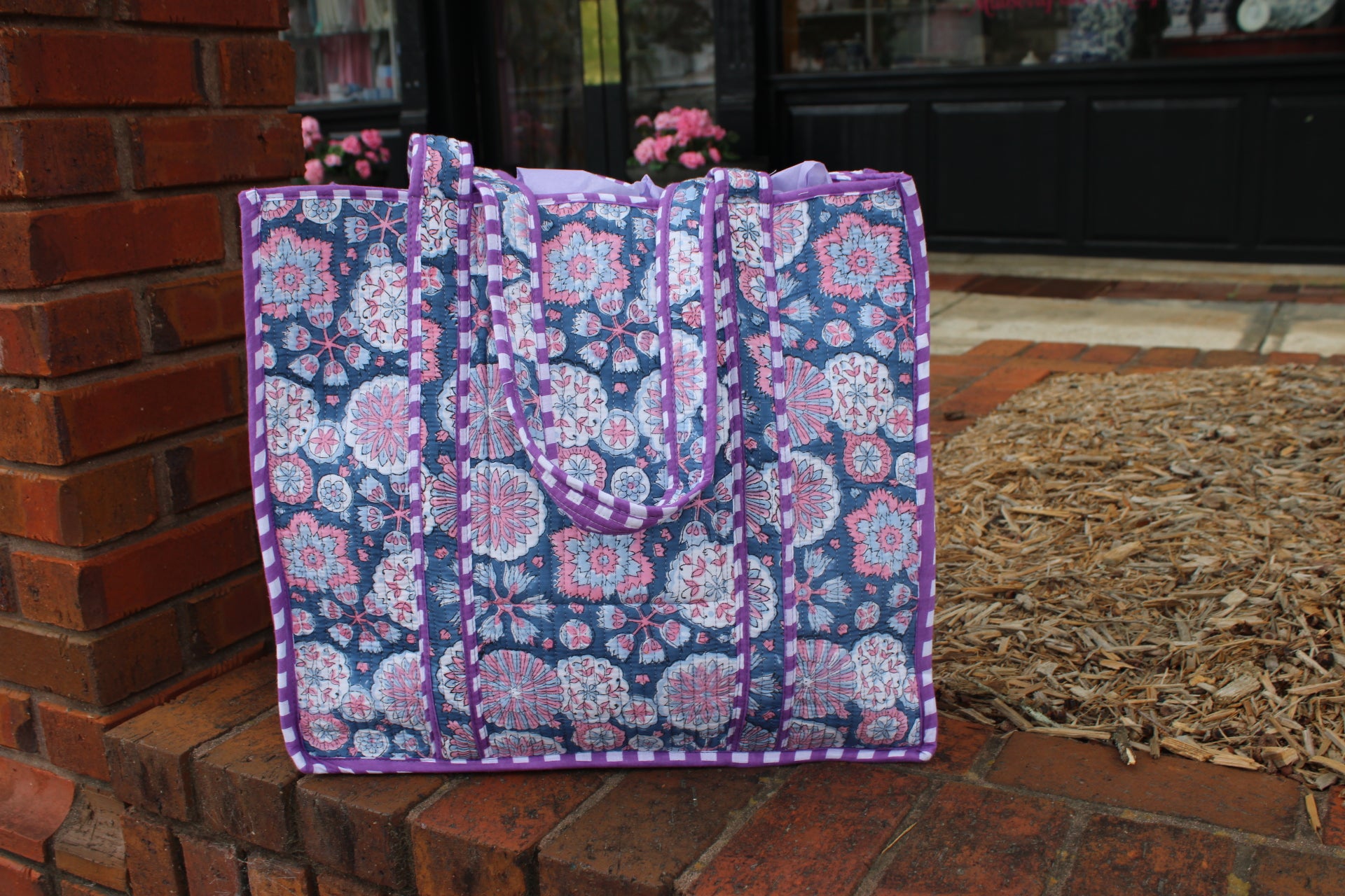 Quilted Tote In Confetti Pop