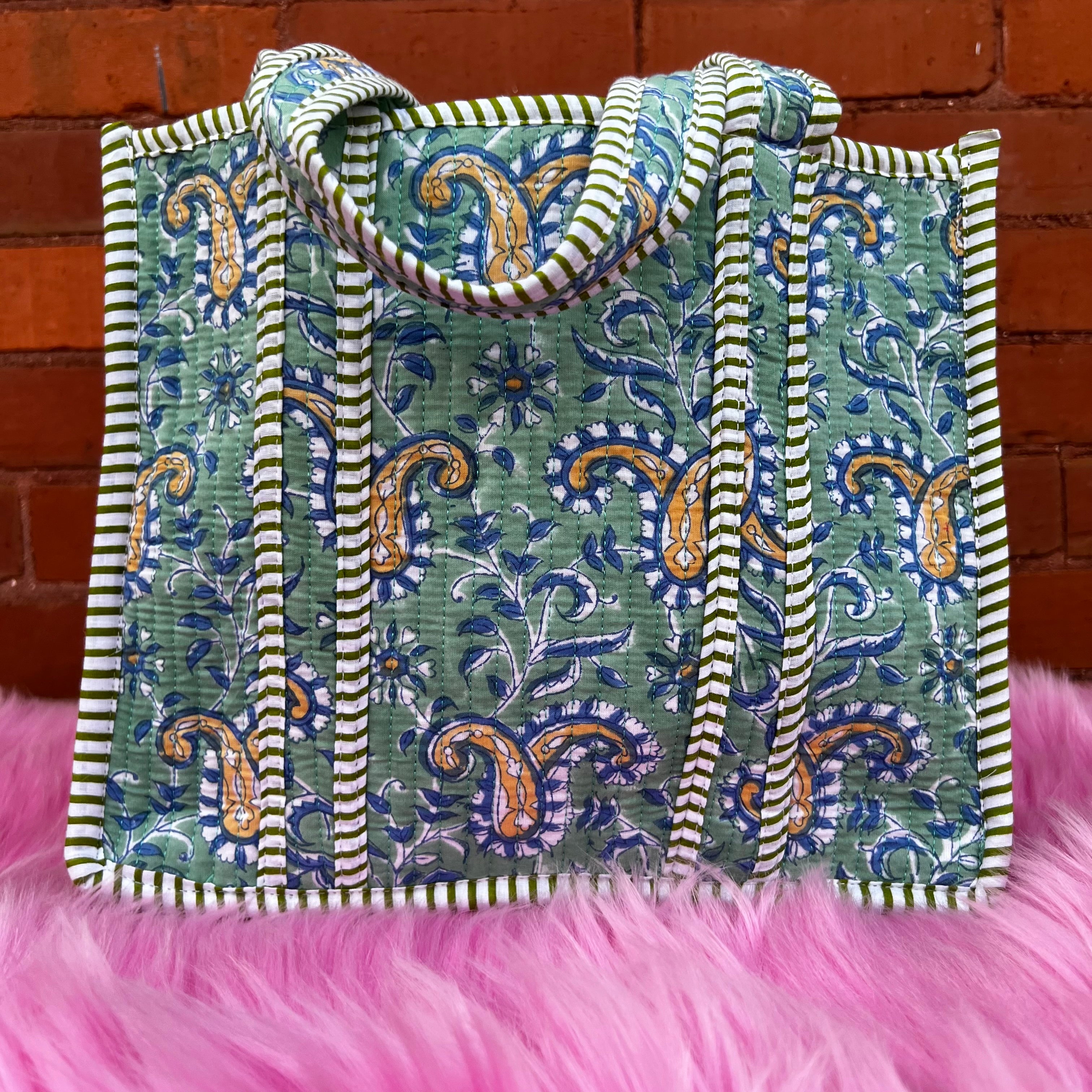Mini Quilted Tote In Blue Haven