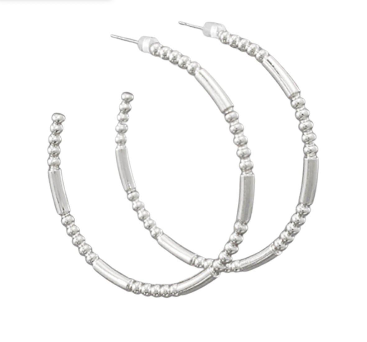 So You Textured Hoops In Silver