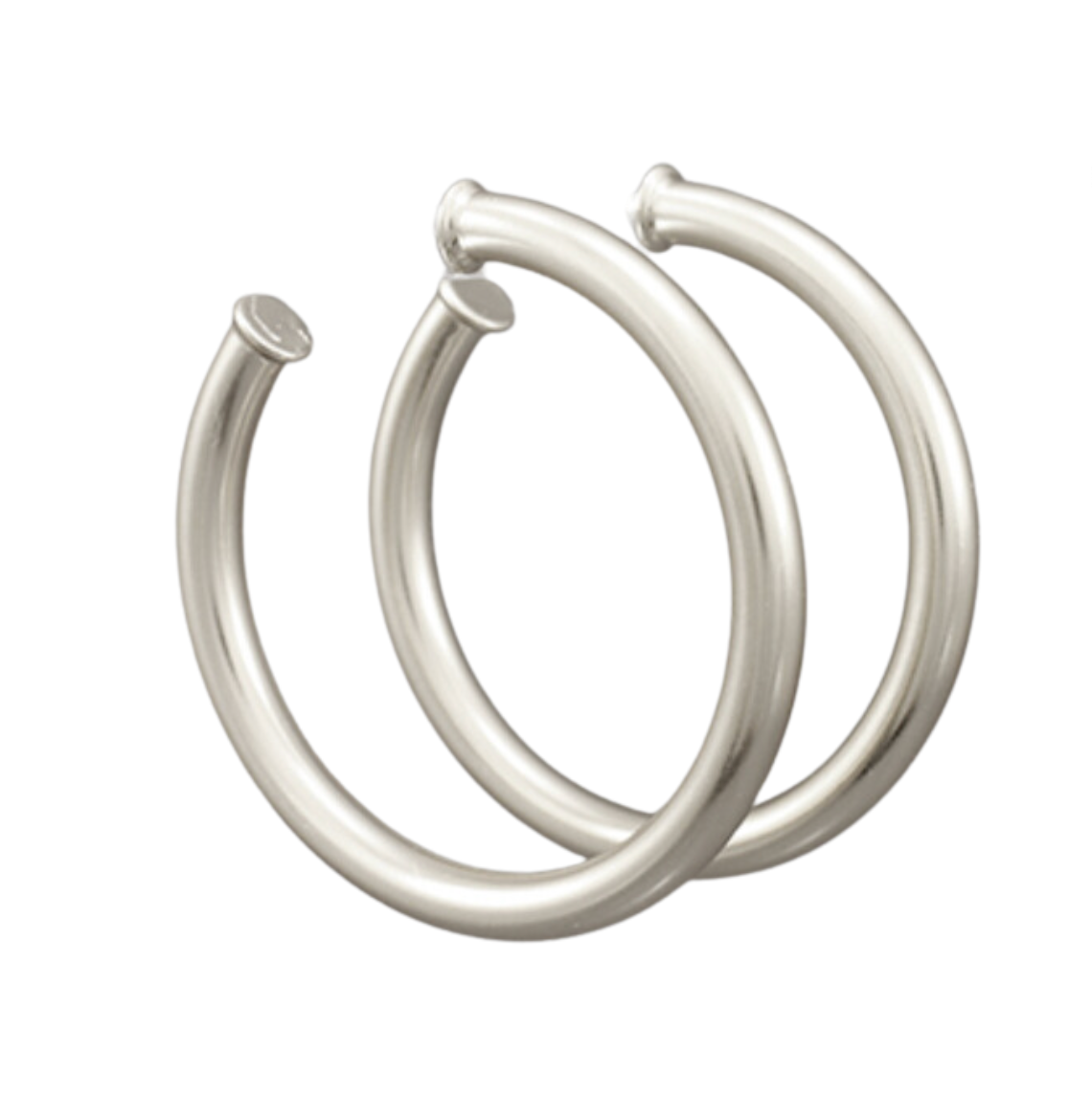 Everyday Emilie Hoops In Matte Silver