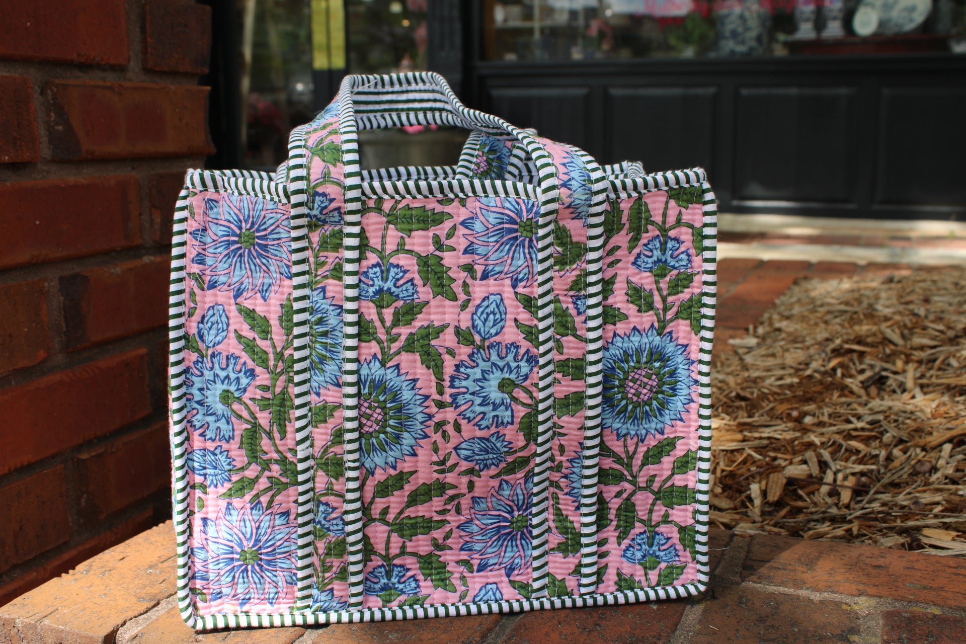 Mini Quilted Tote In Groovy Garden