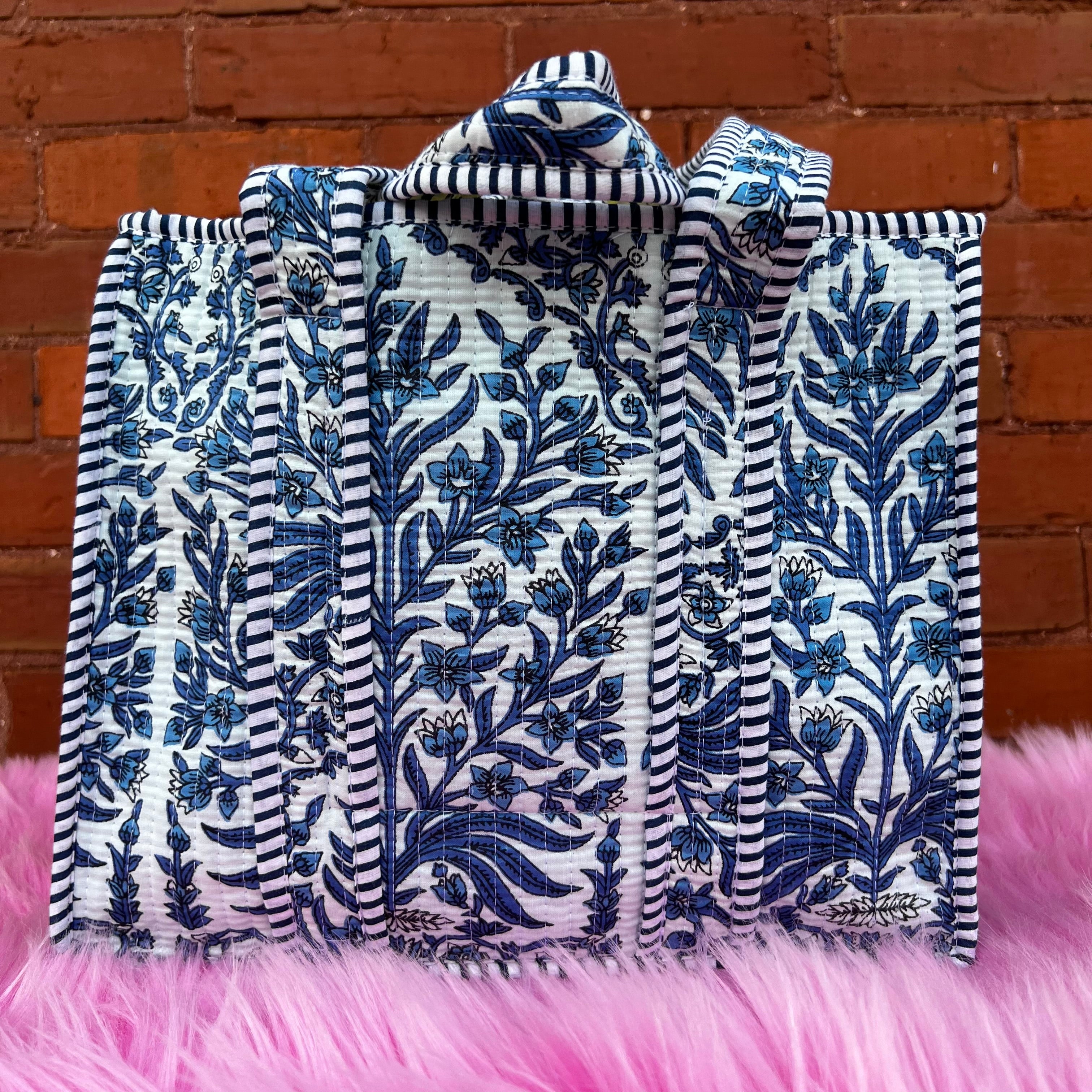 Mini Quilted Tote In Nantucket Navy