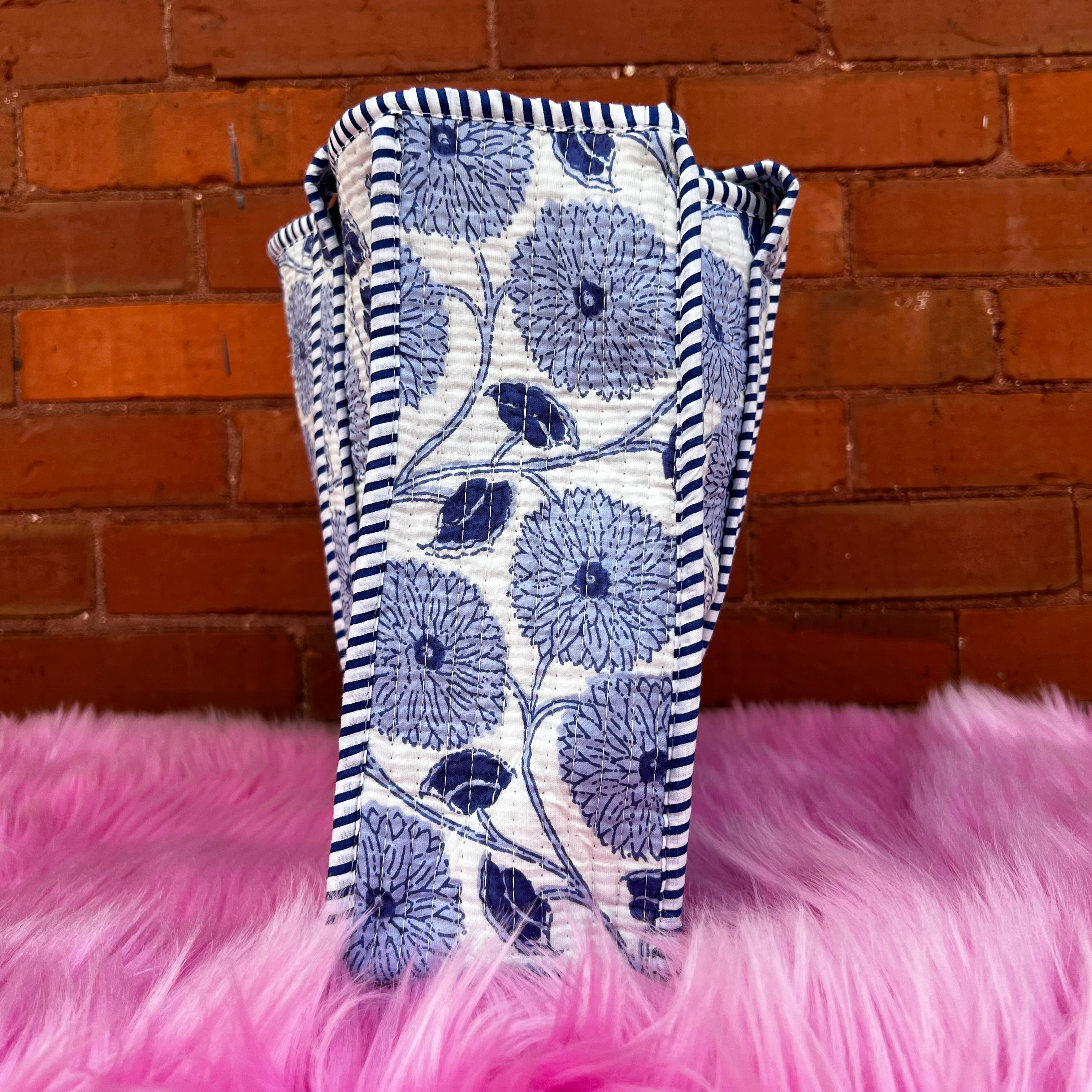Mini Quilted Tote In Coastal Cutie