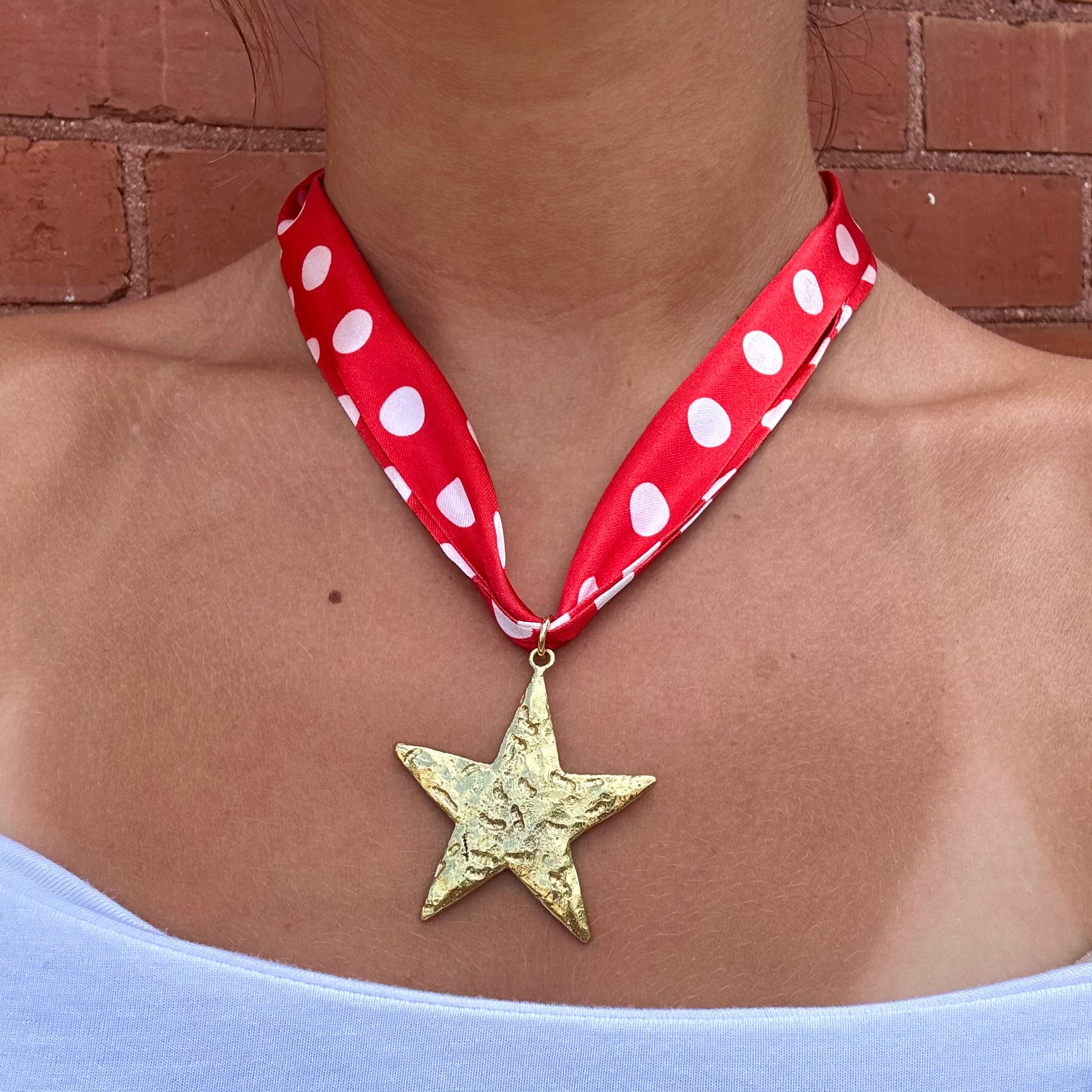Red-y Or Not Scarf Necklace