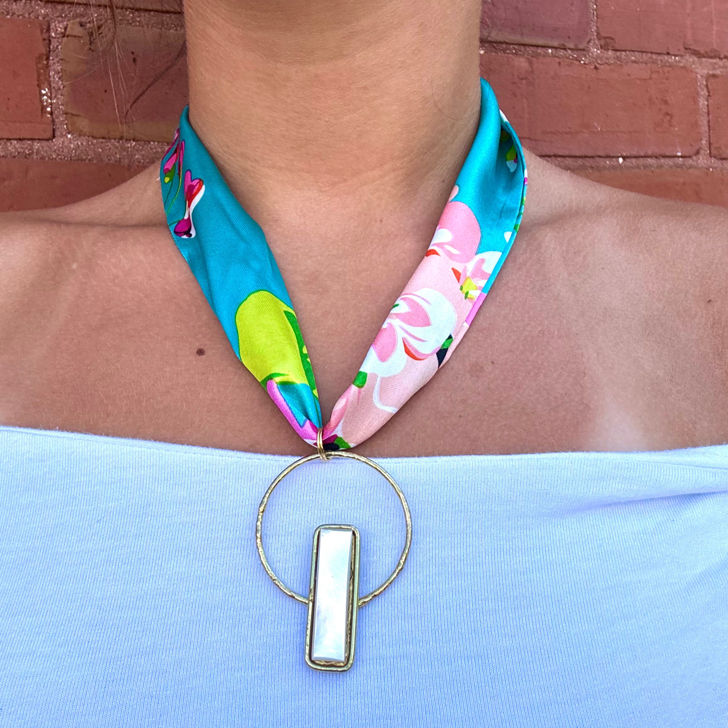 Modern Bloom Scarf Necklace