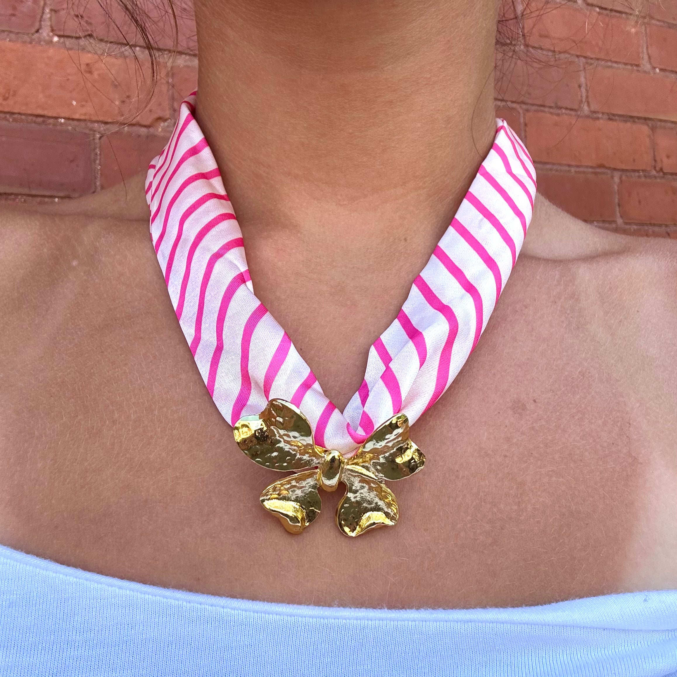Tickled Pink Scarf Necklace