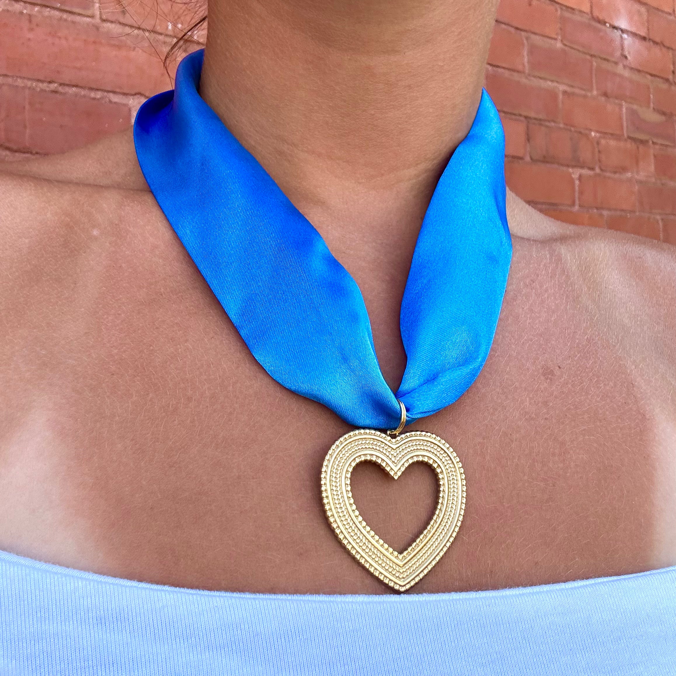 Blue Eclipse Scarf Necklace