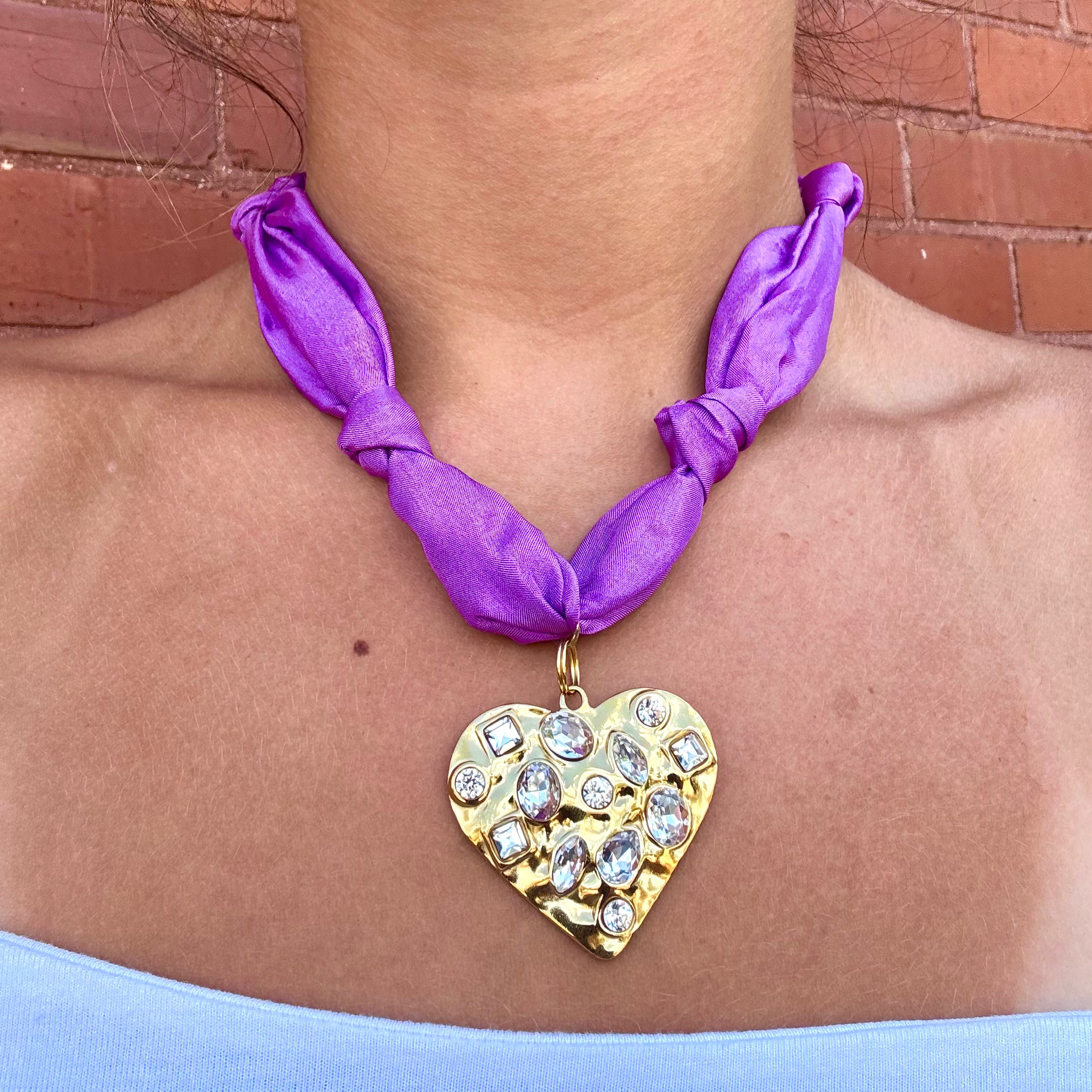 Lavender Love Knot Scarf Necklace